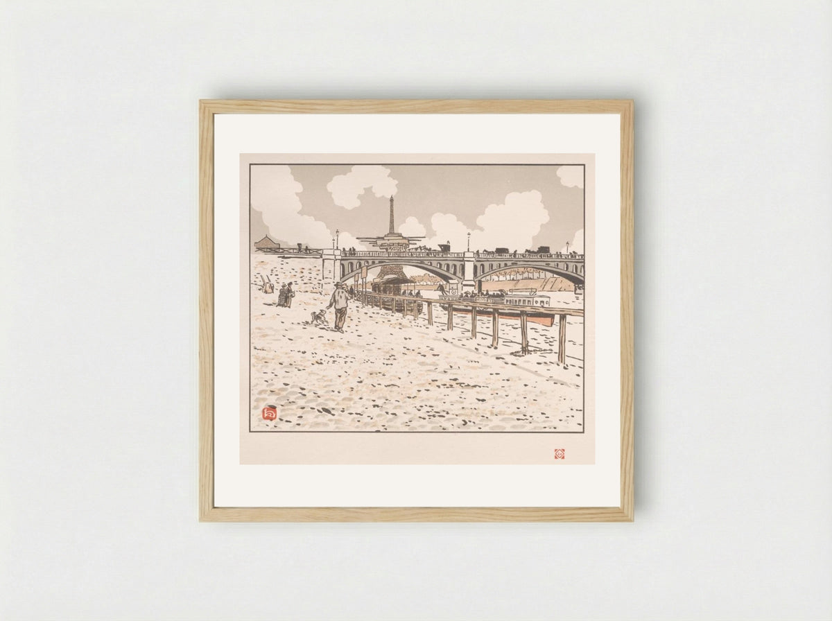 Thirty-Six Views of the Eiffel Tower: From the Grenelle Bridge - Henri Rivière - Framed Print Wood