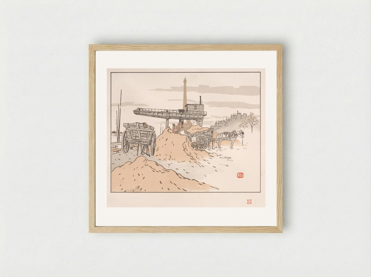 Thirty-Six Views of the Eiffel Tower: From the Quai de Grenelle - Henri Rivière - Framed Print Wood