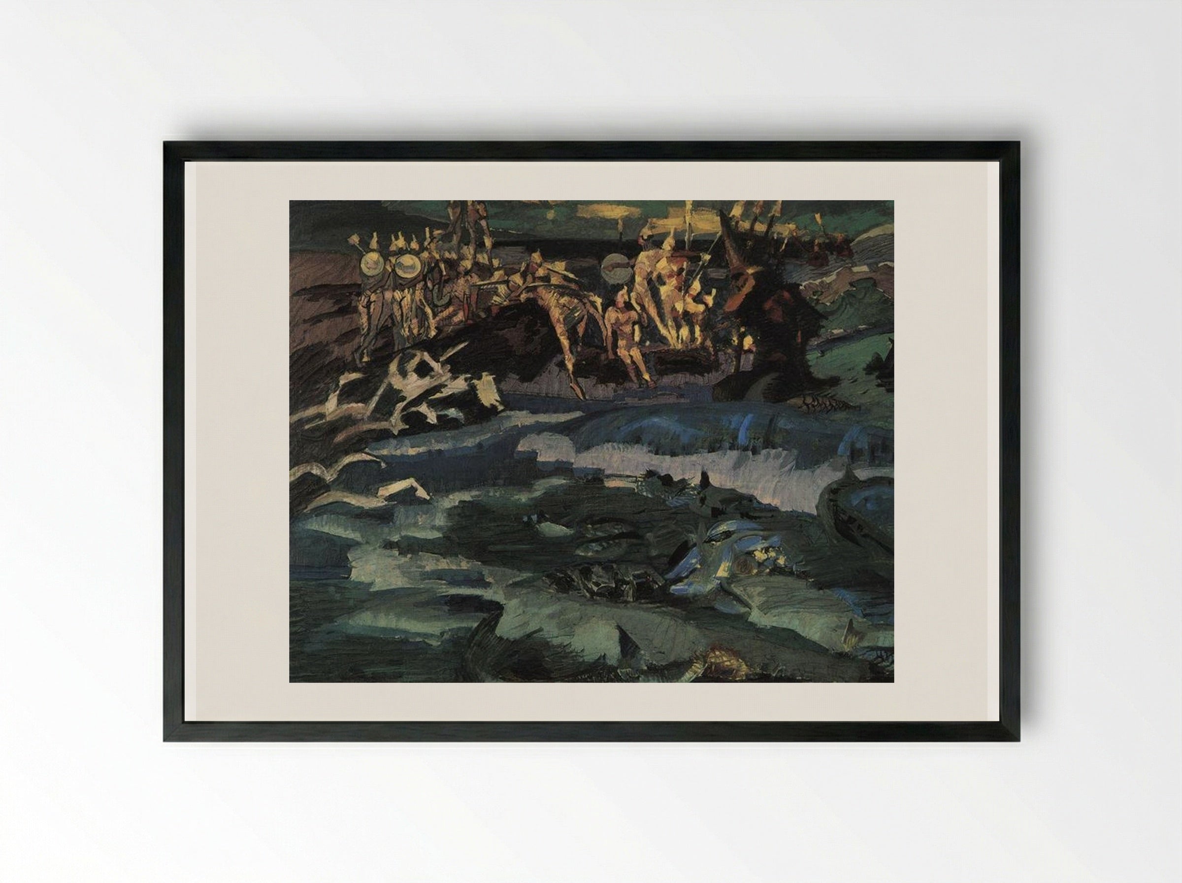 Thirty-three Knights - Mikhail Vrubel - Framed Print Black