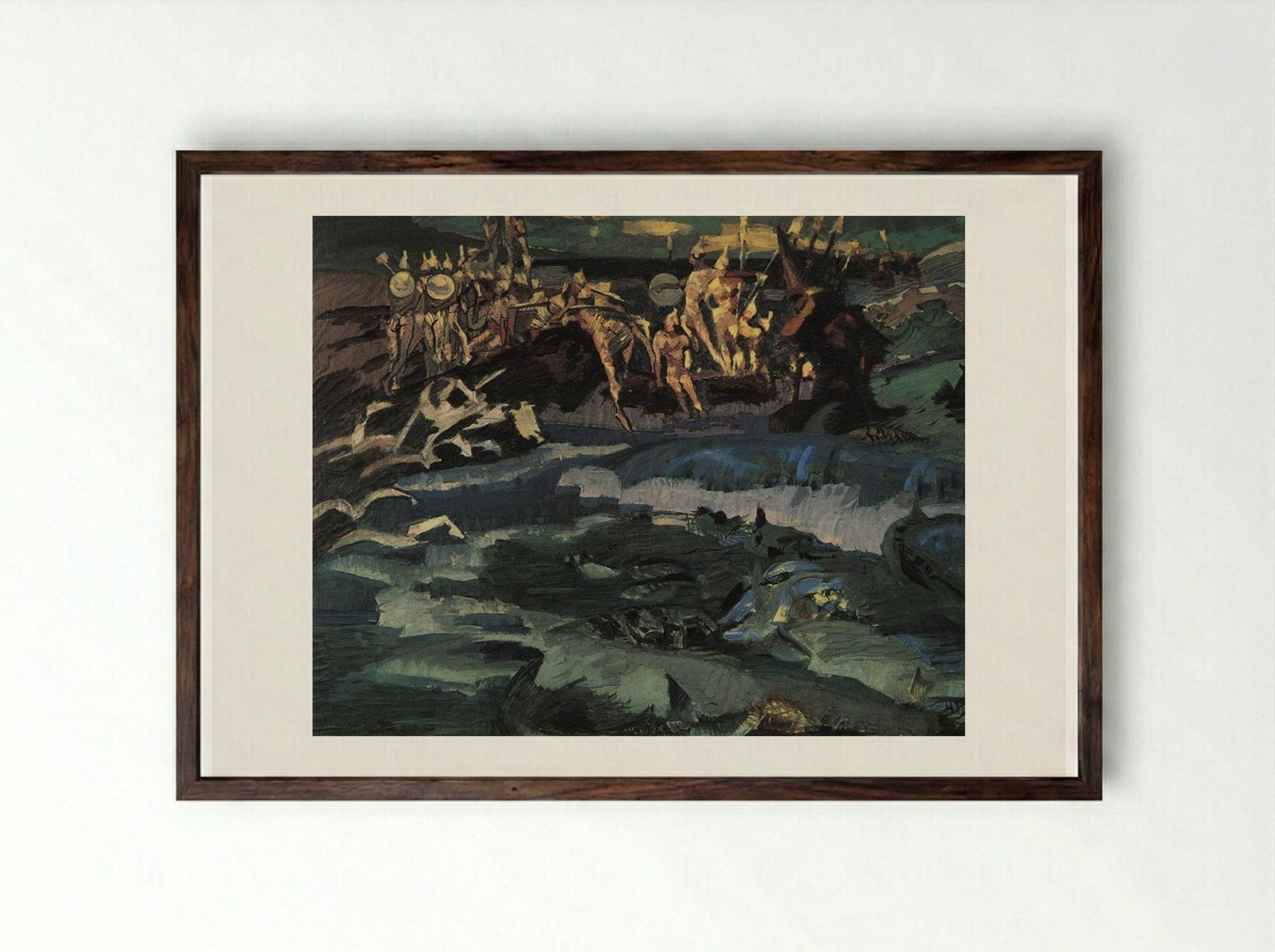 Thirty-three Knights - Mikhail Vrubel - Framed Print Dark Wood