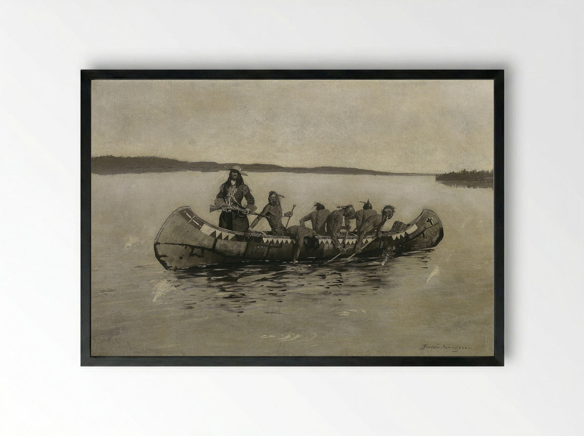 This Was a Fatal Embarkation - Frederic Remington - Framed Print Black