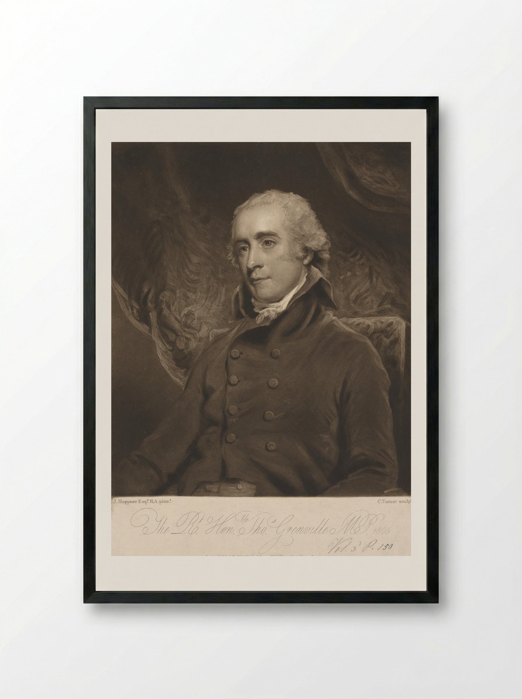 Thomas Grenville - Charles Turner - Framed Print Black