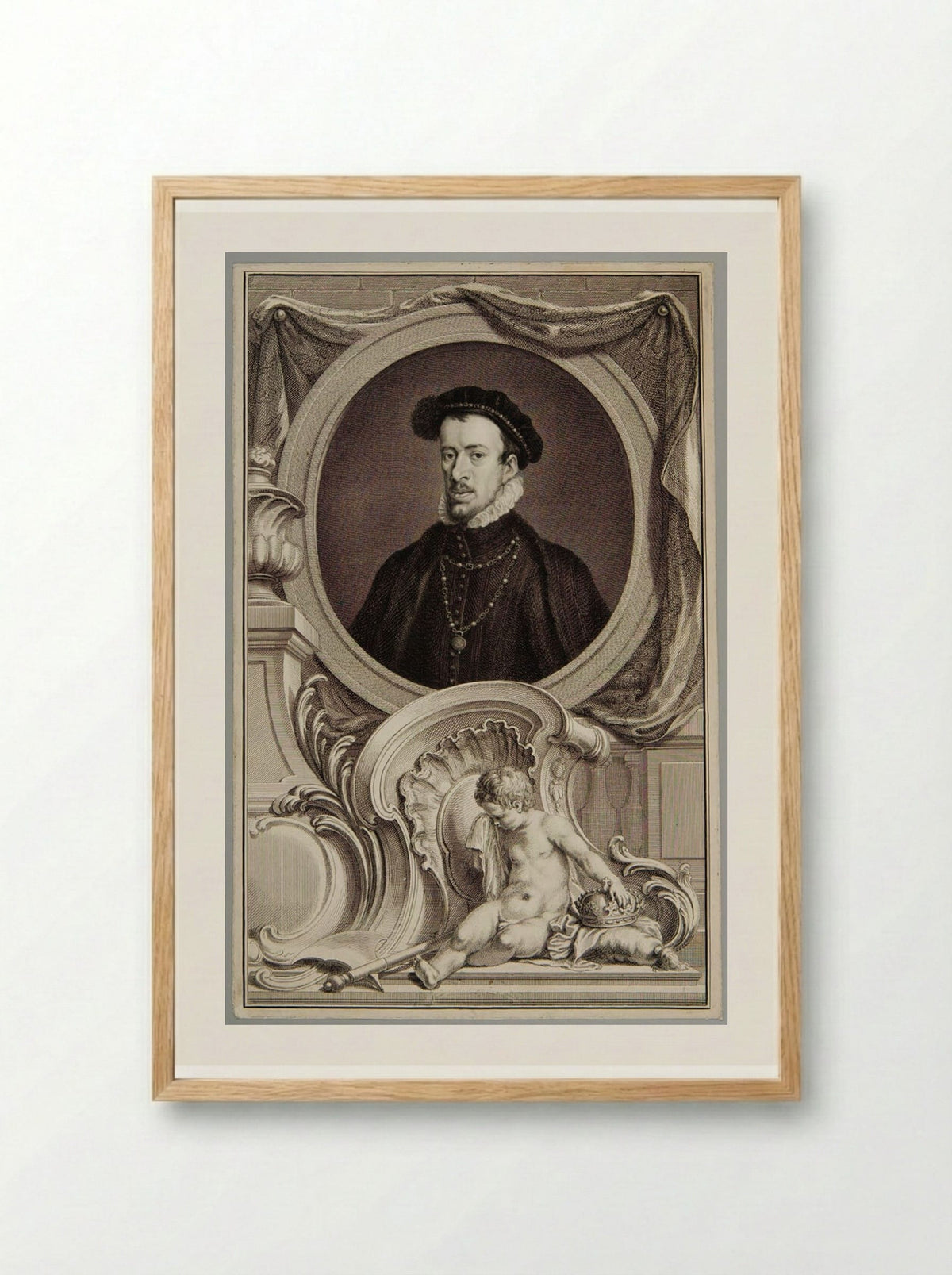 Thomas Howard, 4th Duke of Norfolk - Jacobus Houbraken - Framed Print Wood