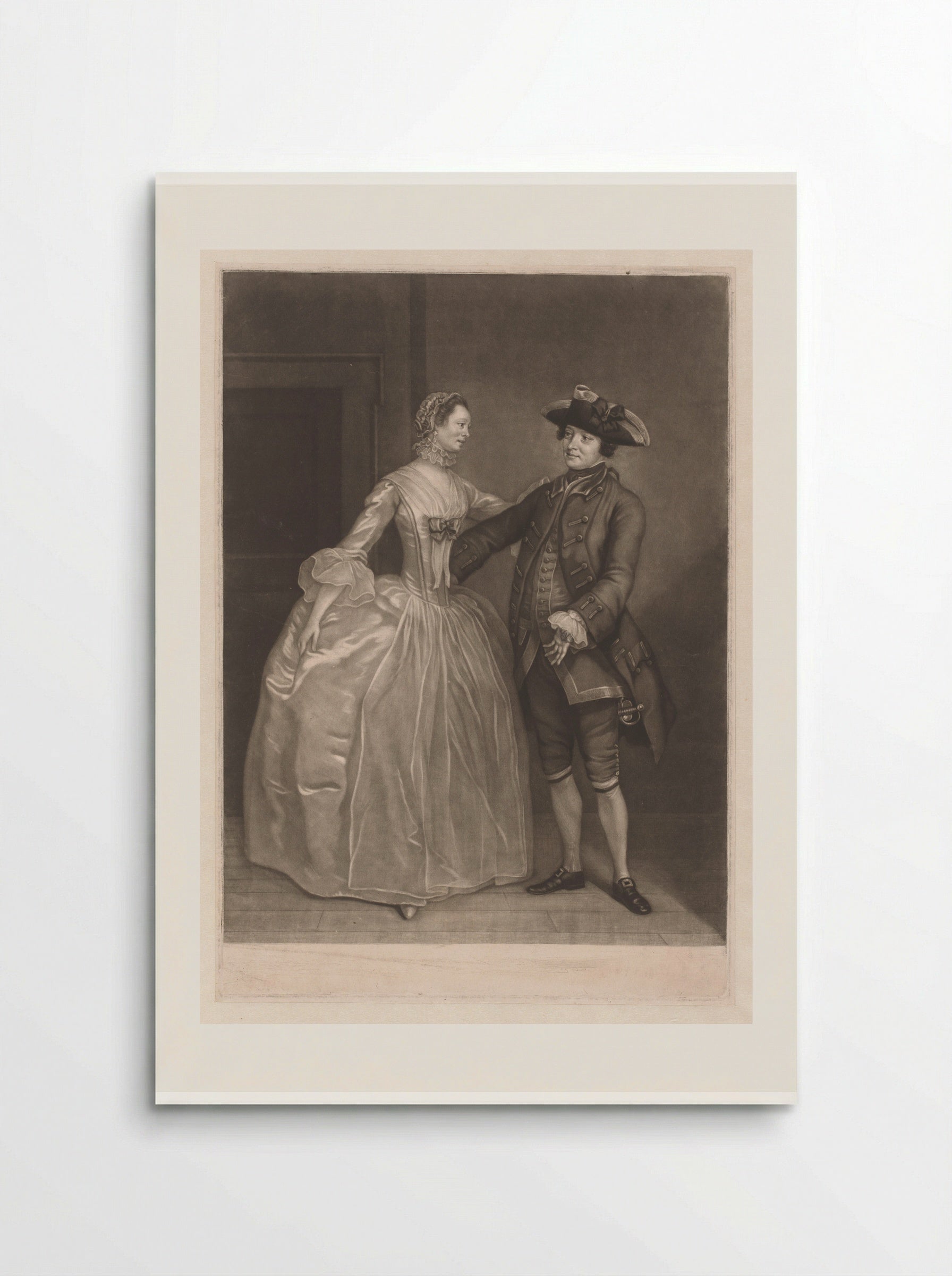 Thomas Lowe and Mrs. Chambers as Captain Macheath and Polly - James McArdell - Poster