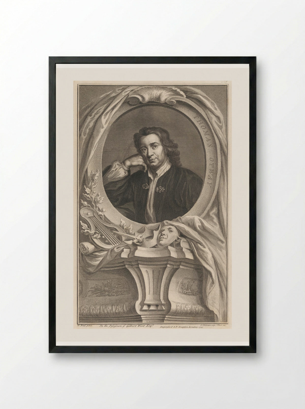 Thomas Otway - Jacobus Houbraken - Framed Print Black