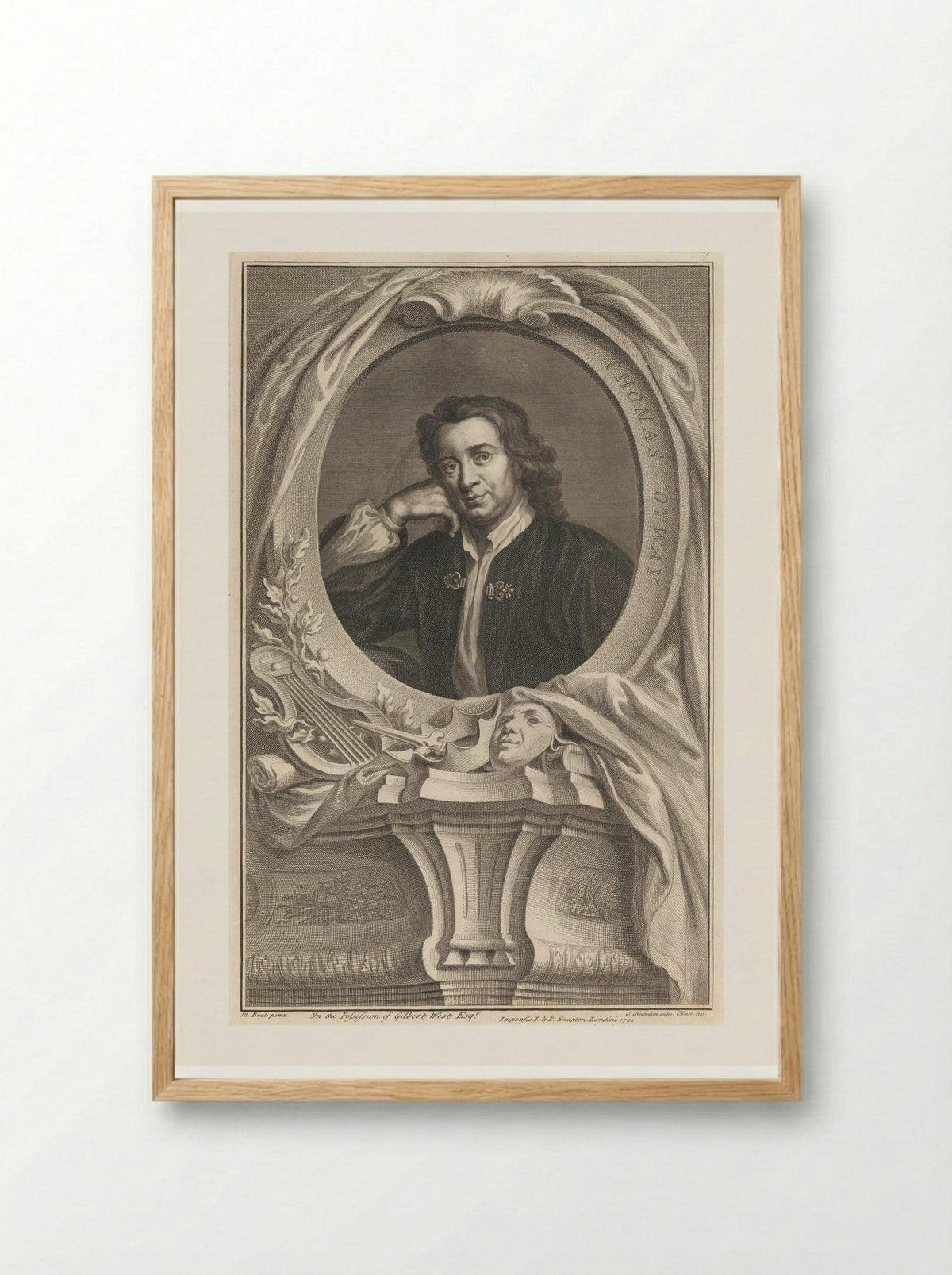 Thomas Otway - Jacobus Houbraken - Framed Print Wood