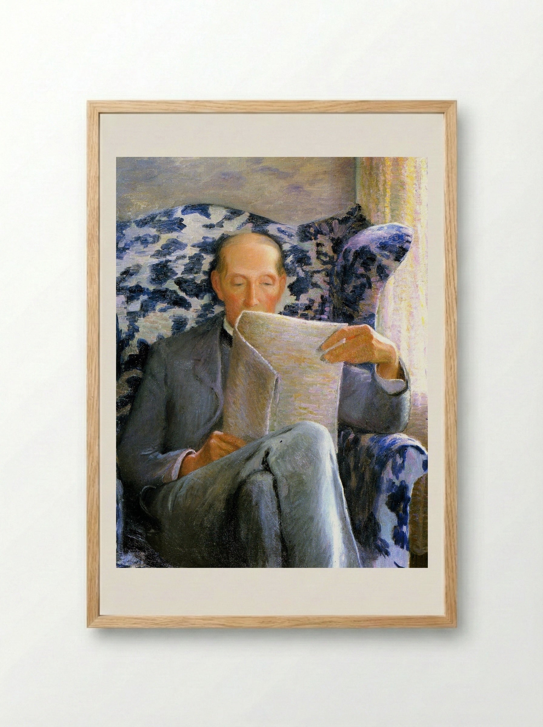 Thomas Sergeant Perry Reading a Newspaper - Lilla Cabot Perry - Framed Print Wood