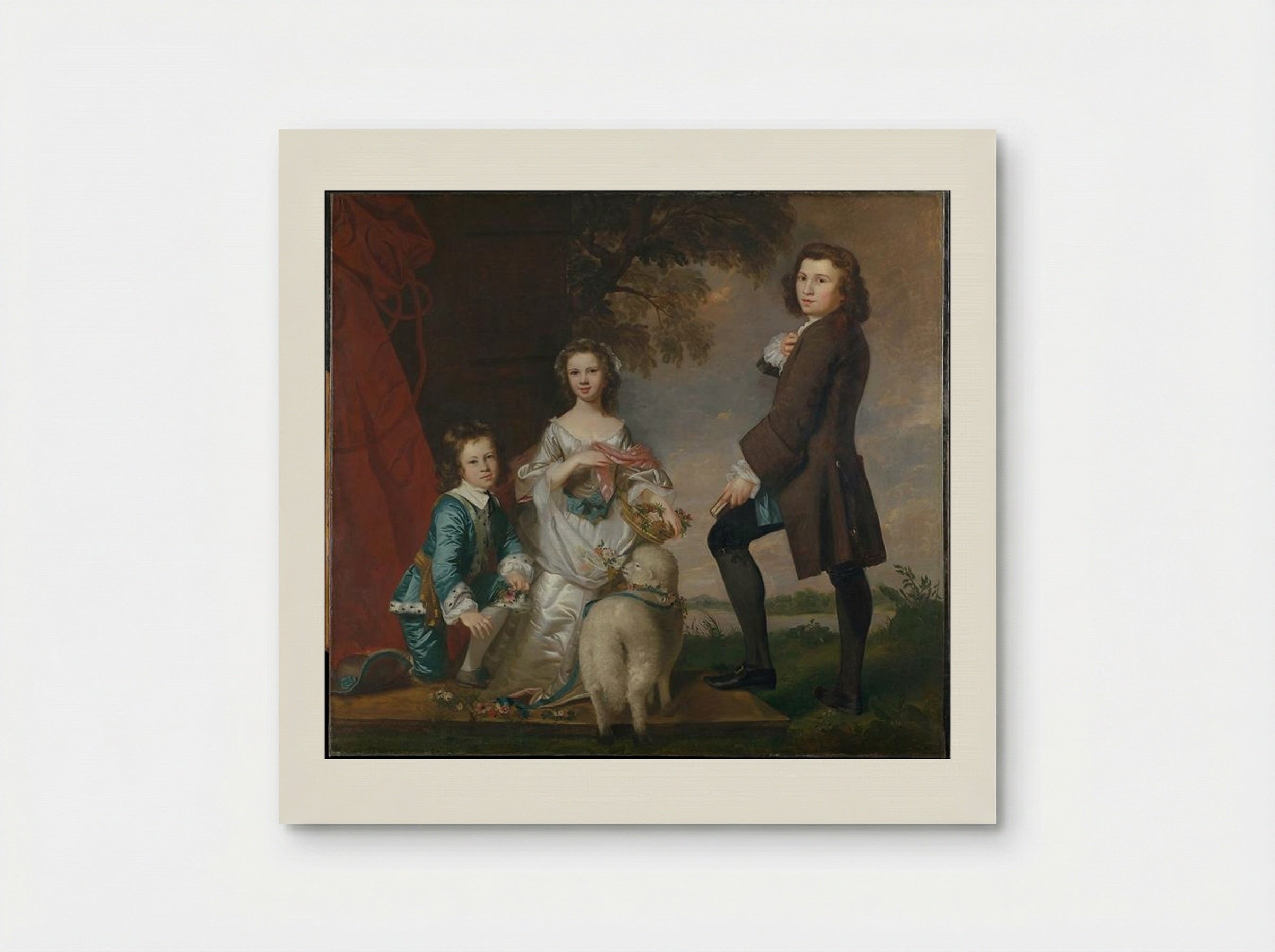 Thomas and Martha Neate with His Tutor, Thomas Needham - Sir Joshua Reynolds - Poster