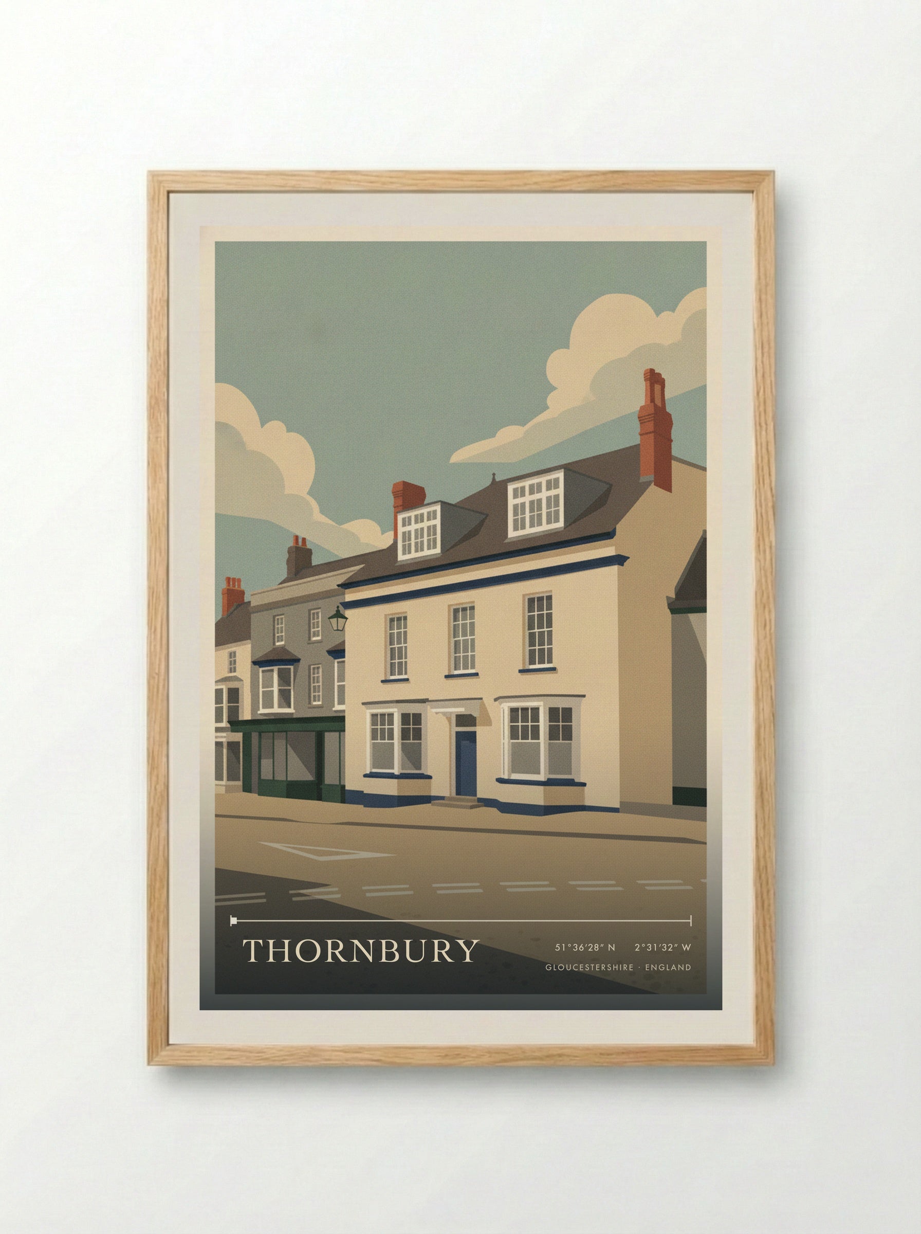 Thornbury Gloucestershire England Travel Poster - Framed Print Wood