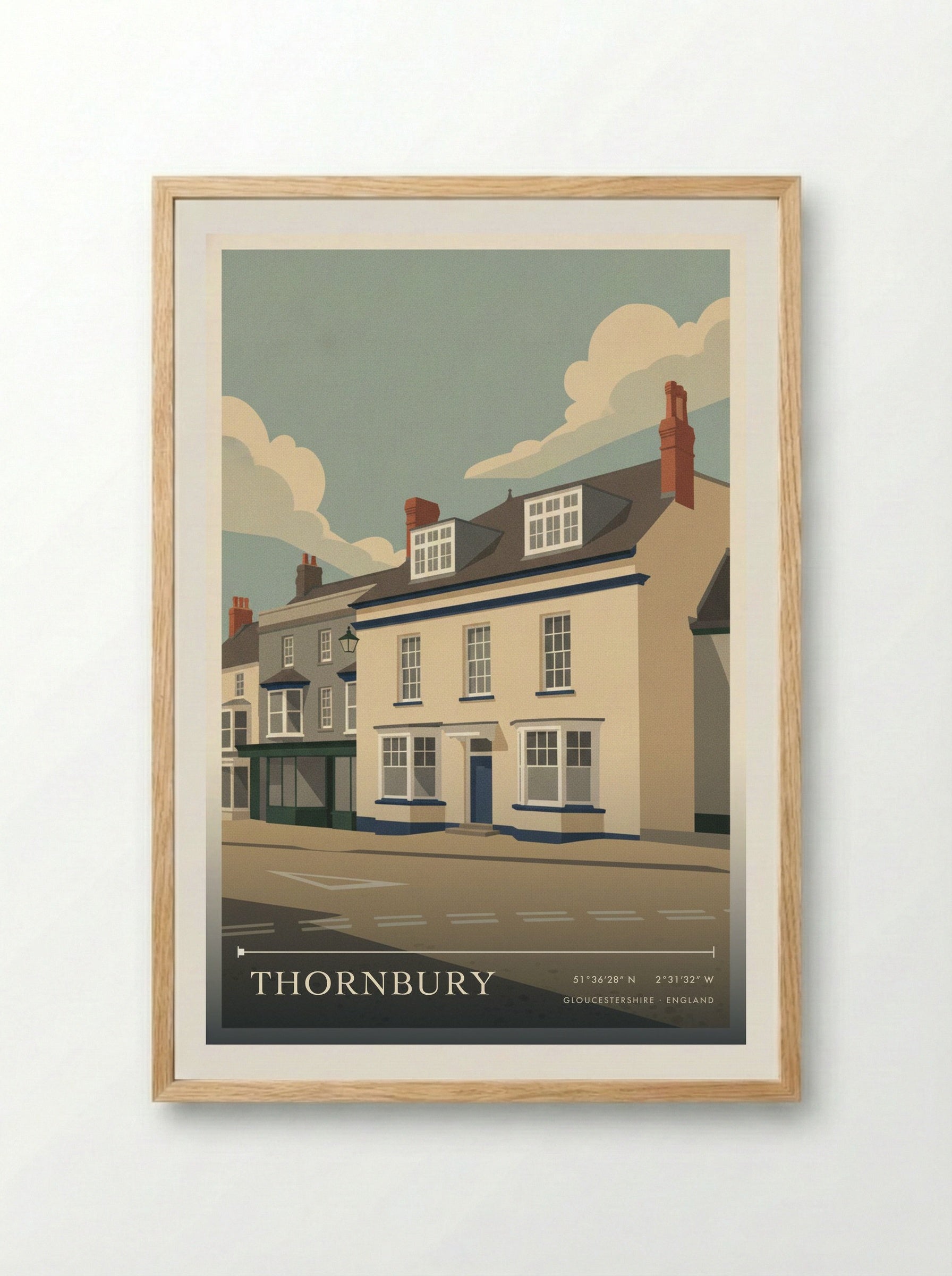 Thornbury Gloucestershire England Travel Poster - Framed Print Wood