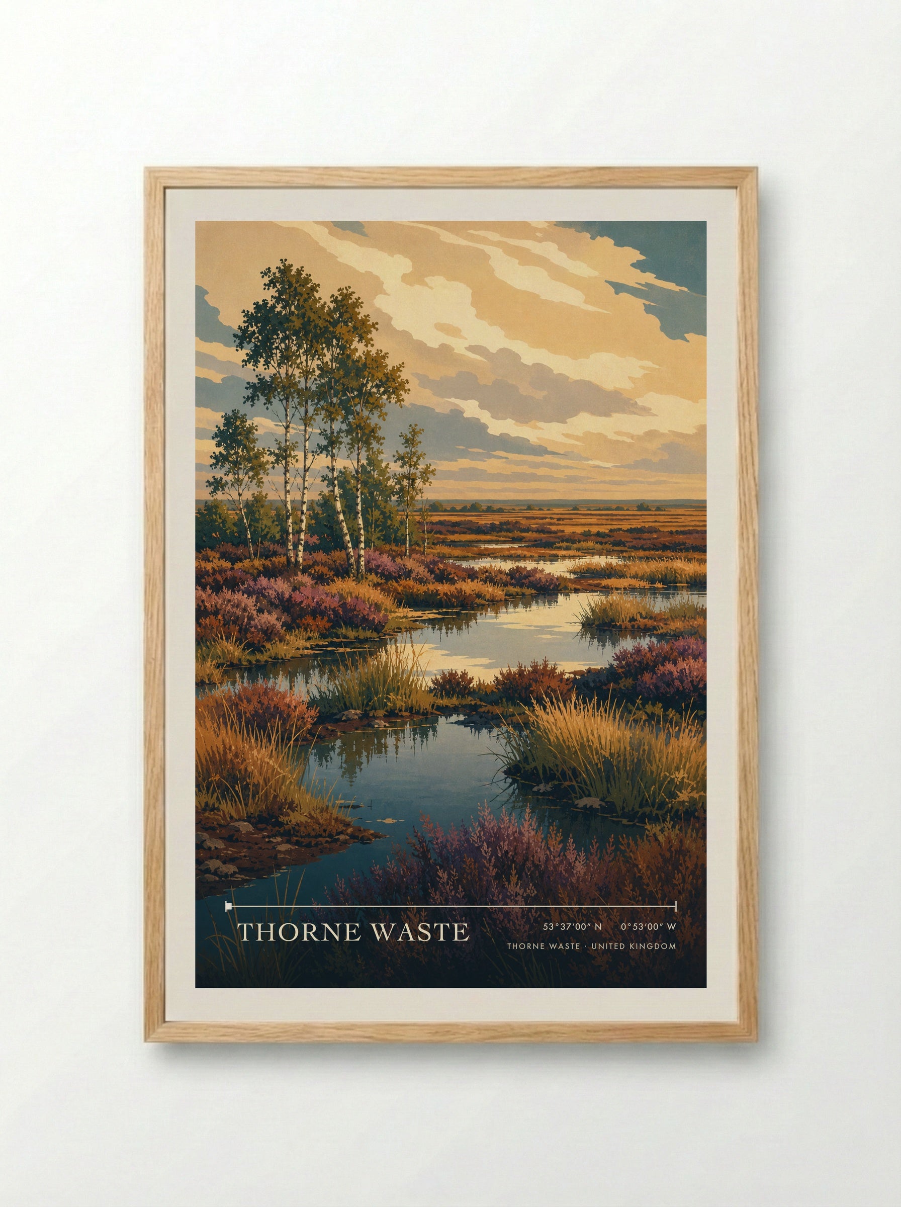 Thorne Waste United Kingdom Travel Poster - Framed Print Wood