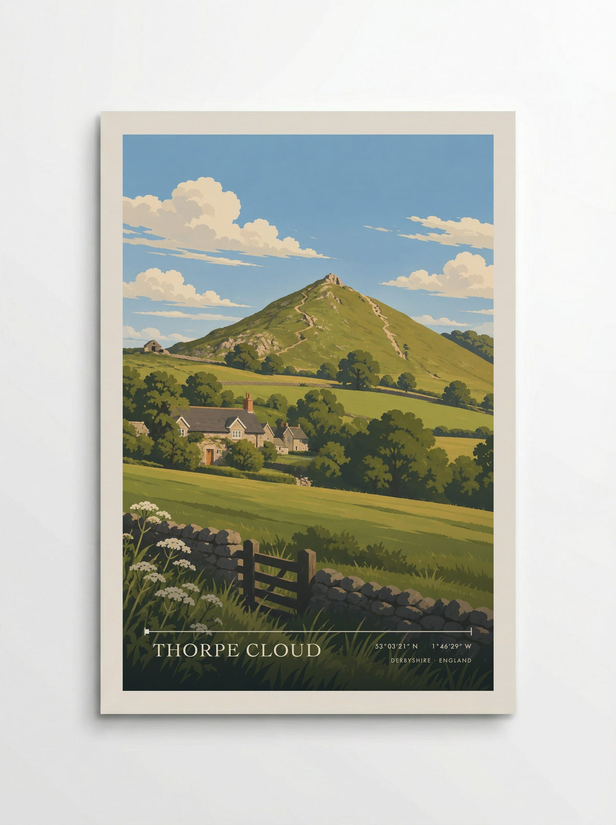 Thorpe Cloud, Derbyshire | Travel Poster - Poster