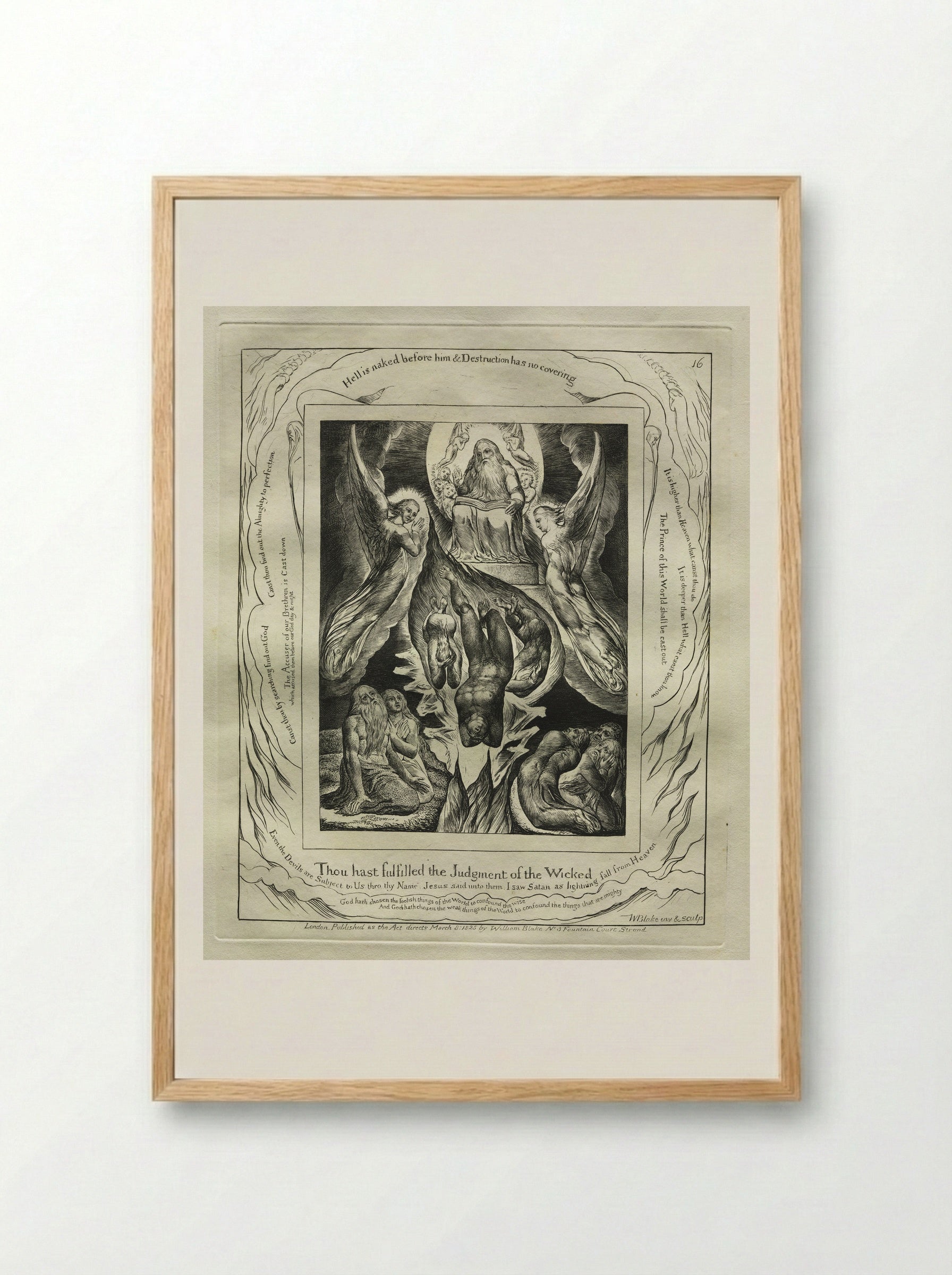 Thou Hast Fulfilled the Judgment of the Wicked - William Blake - Framed Print Wood