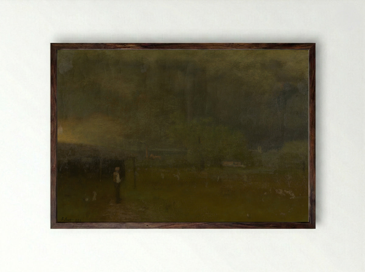 Threatening - George Inness - Framed Print Dark Wood