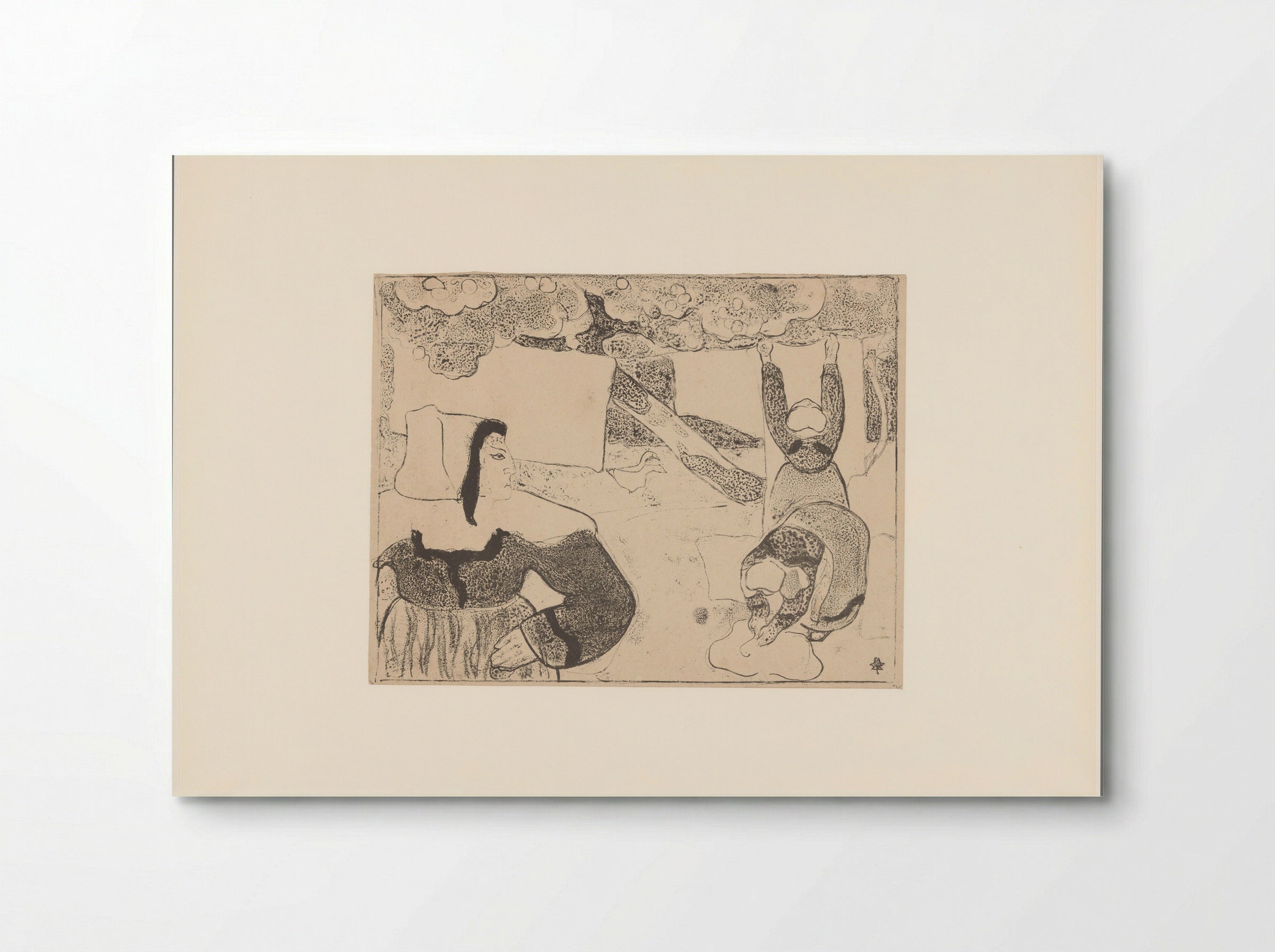 Three Breton Women Hanging Laundry - Émile Bernard - Poster
