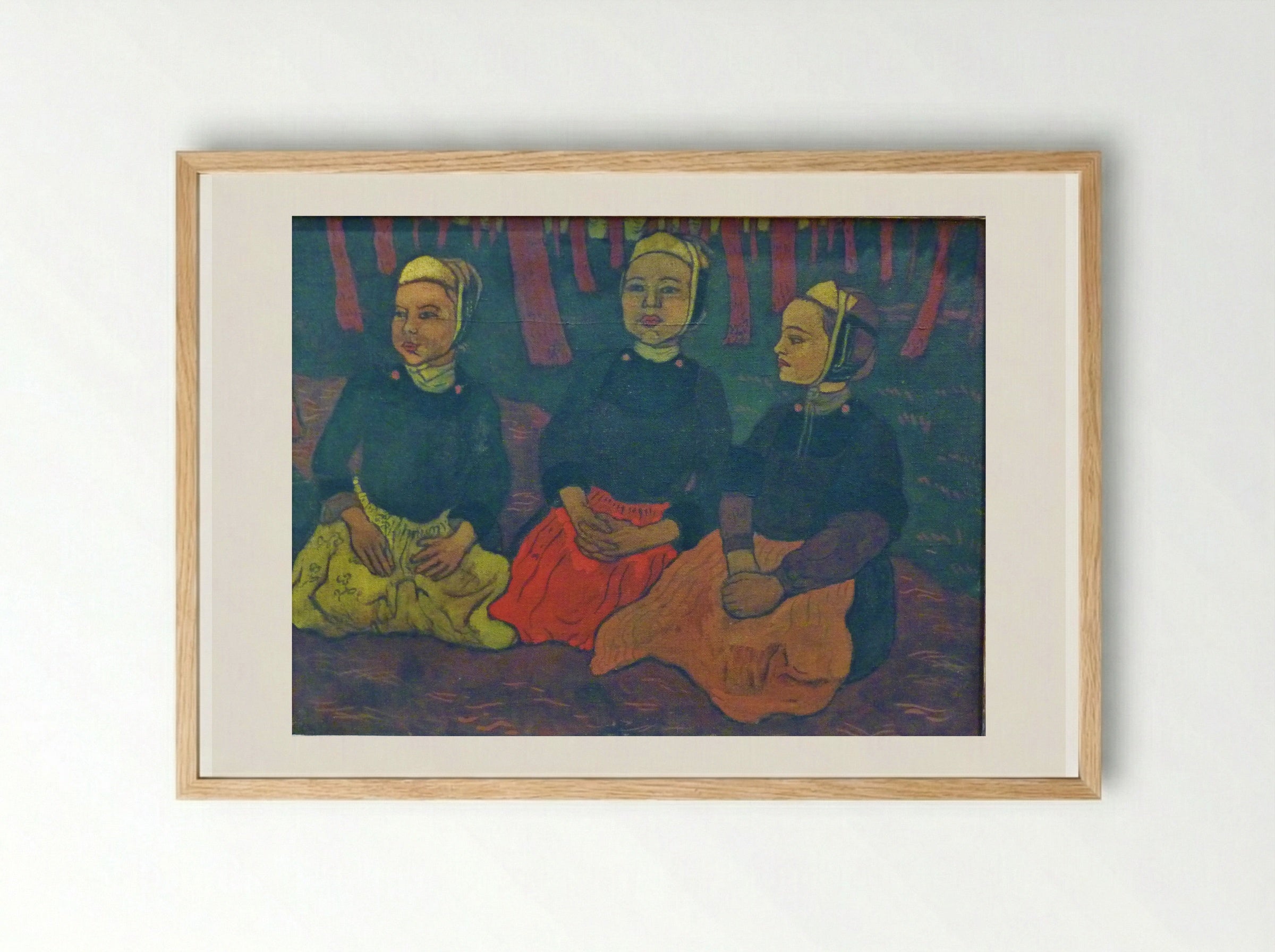 Three Breton Women in the Forest - Georges Lacombe - Framed Print Wood