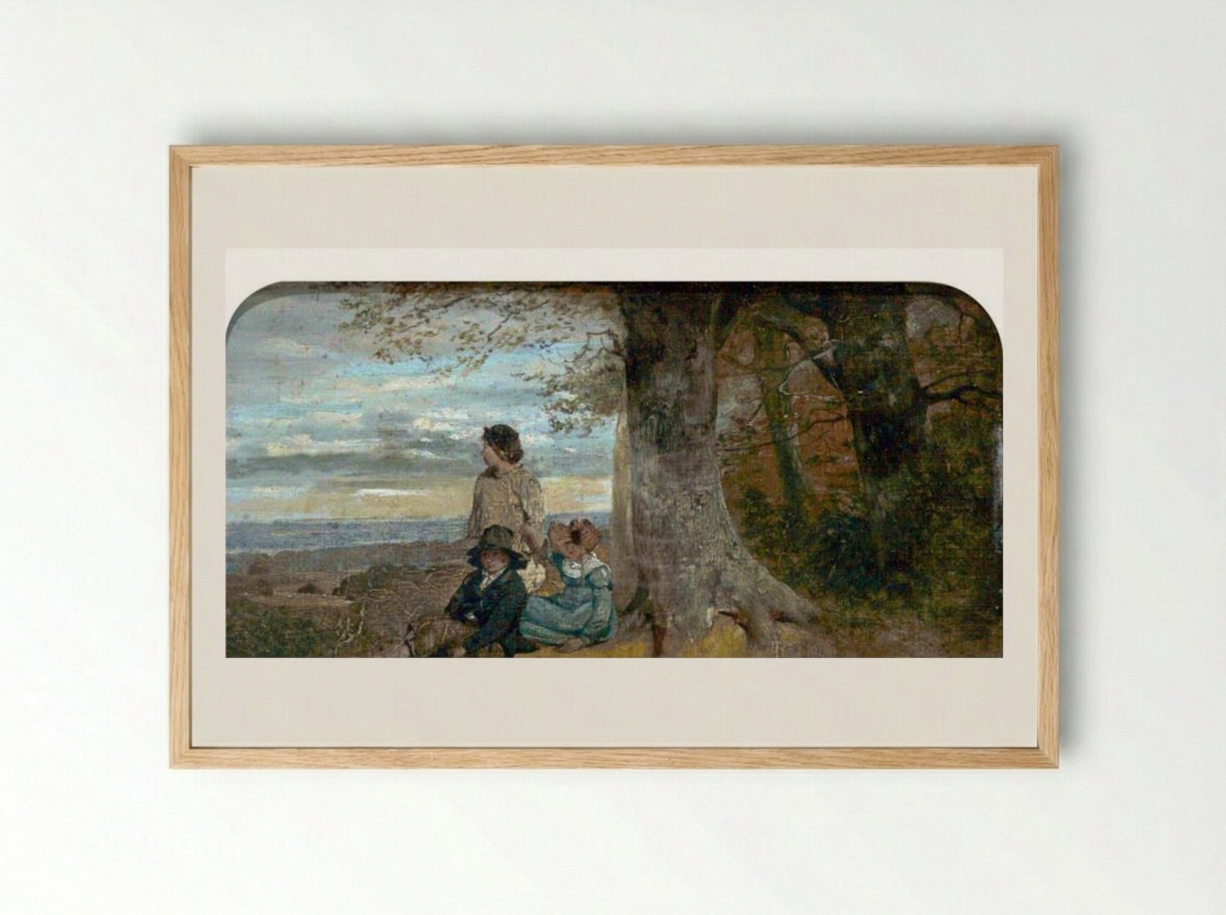 Three Children under a Tree - William Collins - Framed Print Wood
