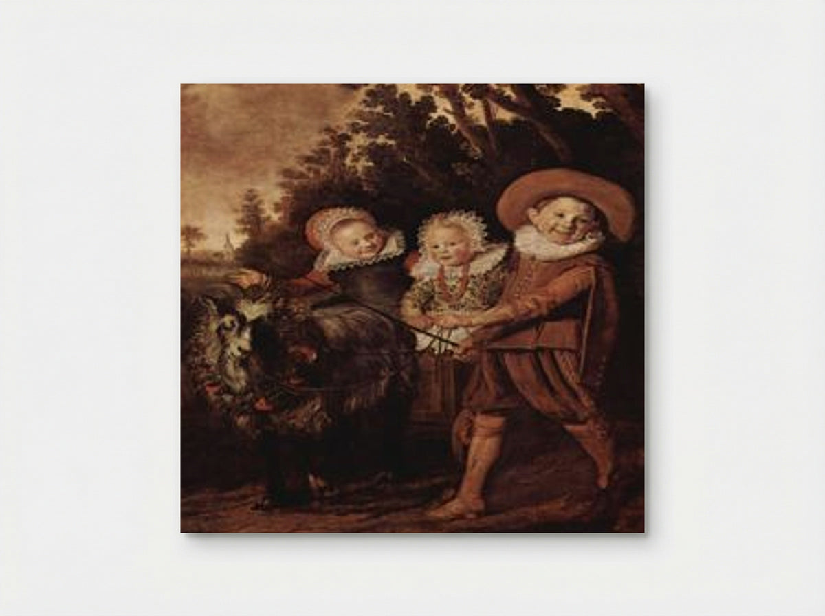 Three Children with a Goat Cart - Frans Hals - Poster