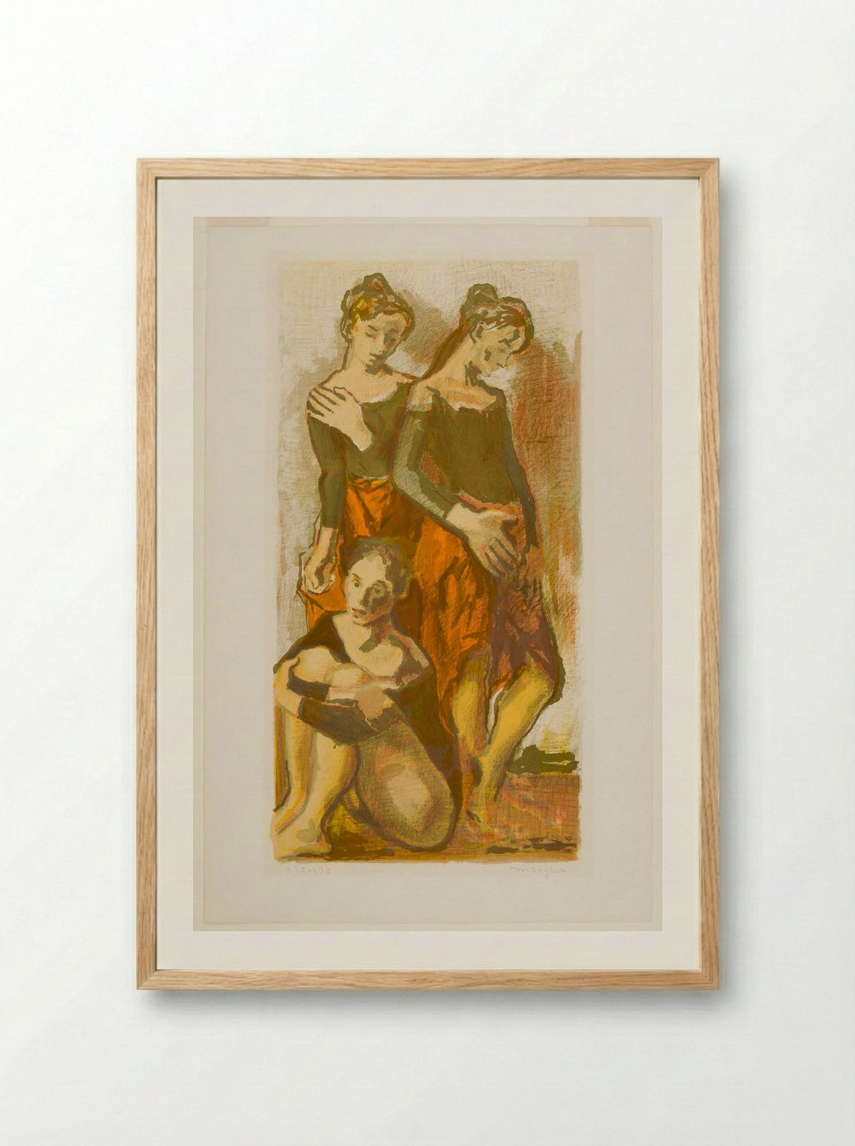 Three Dancers - Moses Soyer - Framed Print Wood
