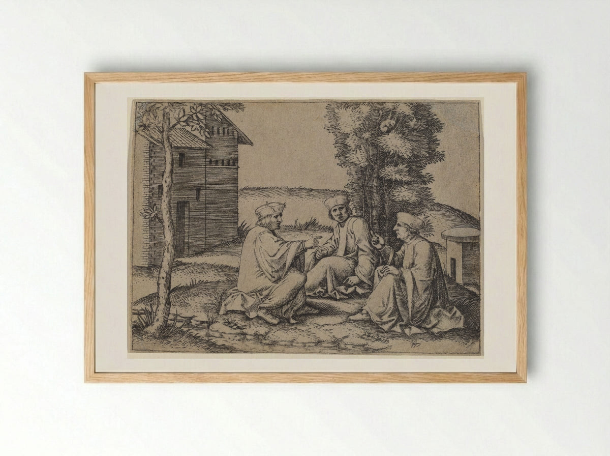 Three Doctors - Marcantonio Raimondi - Framed Print Wood