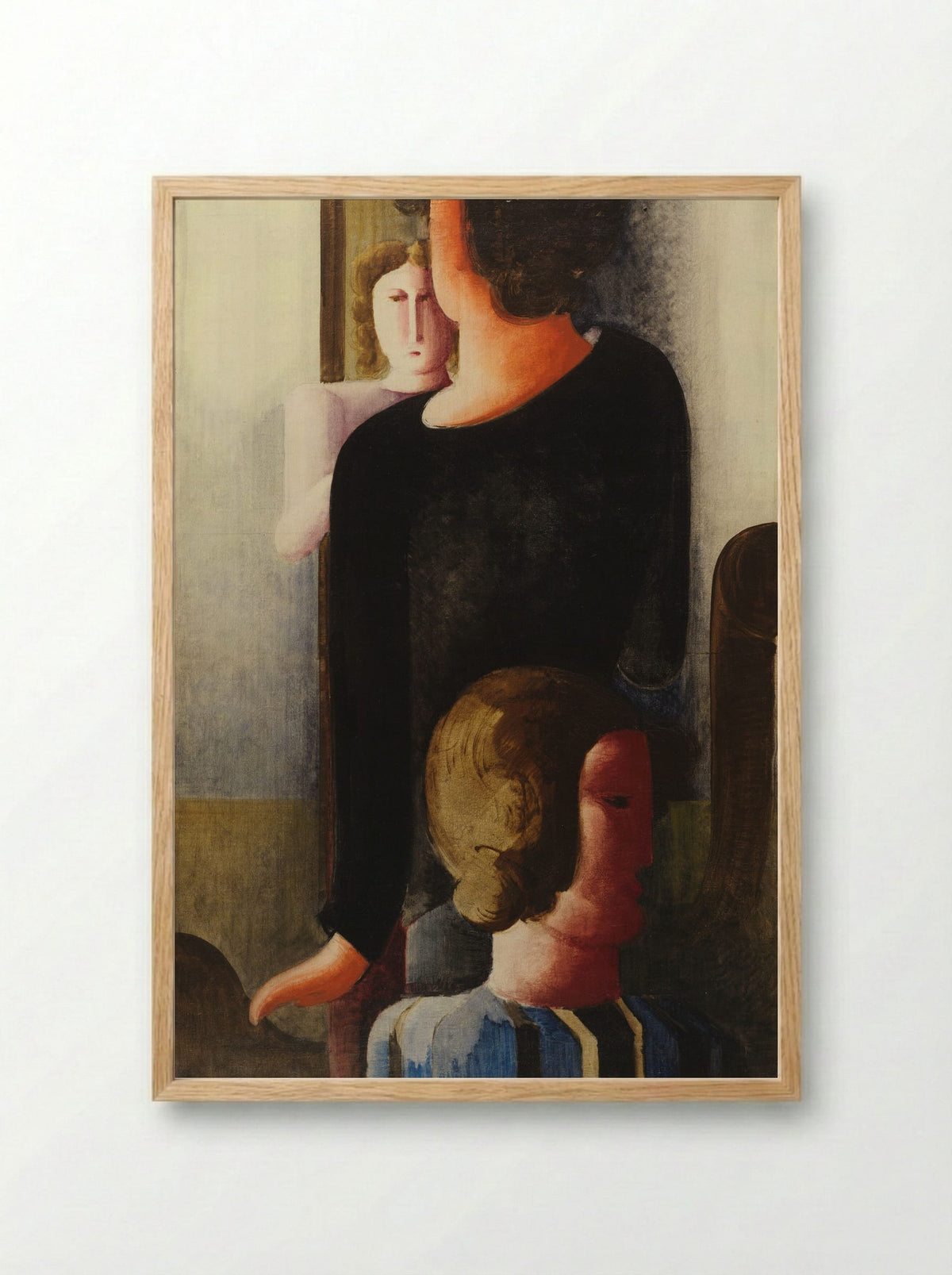 Three Figures with Furniture-like Forms - Oskar Schlemmer - Framed Print Wood