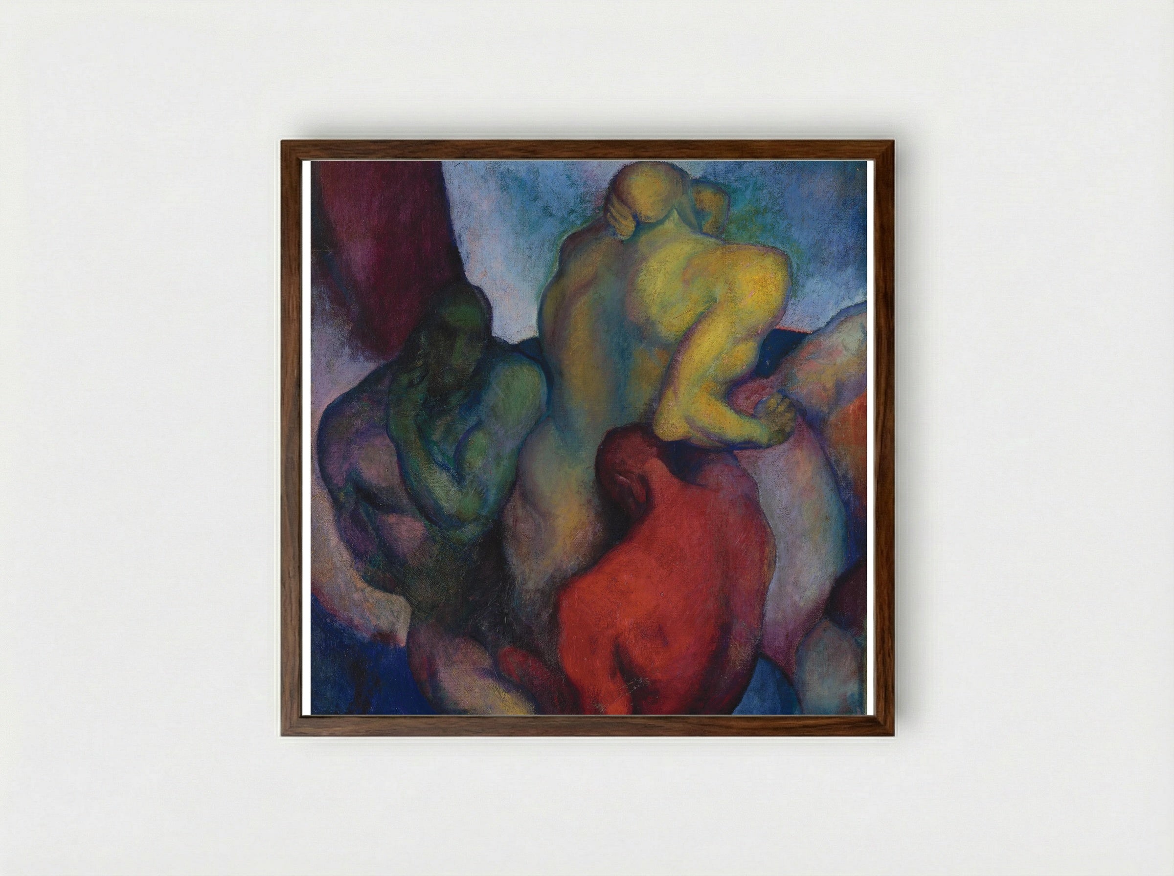 Three Figures - Thomas Hart Benton - Framed Print Dark Wood