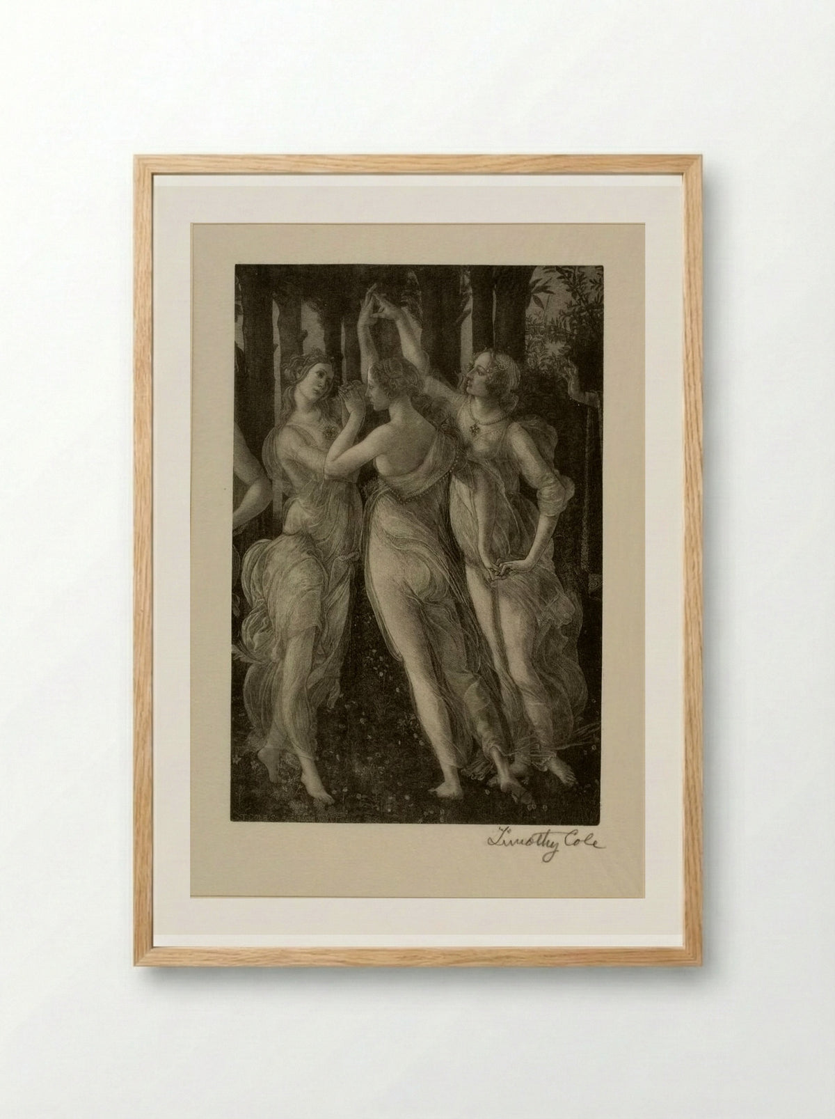 Three Graces (Detail from Allegory of the Seasons) - Timothy Cole - Framed Print Wood