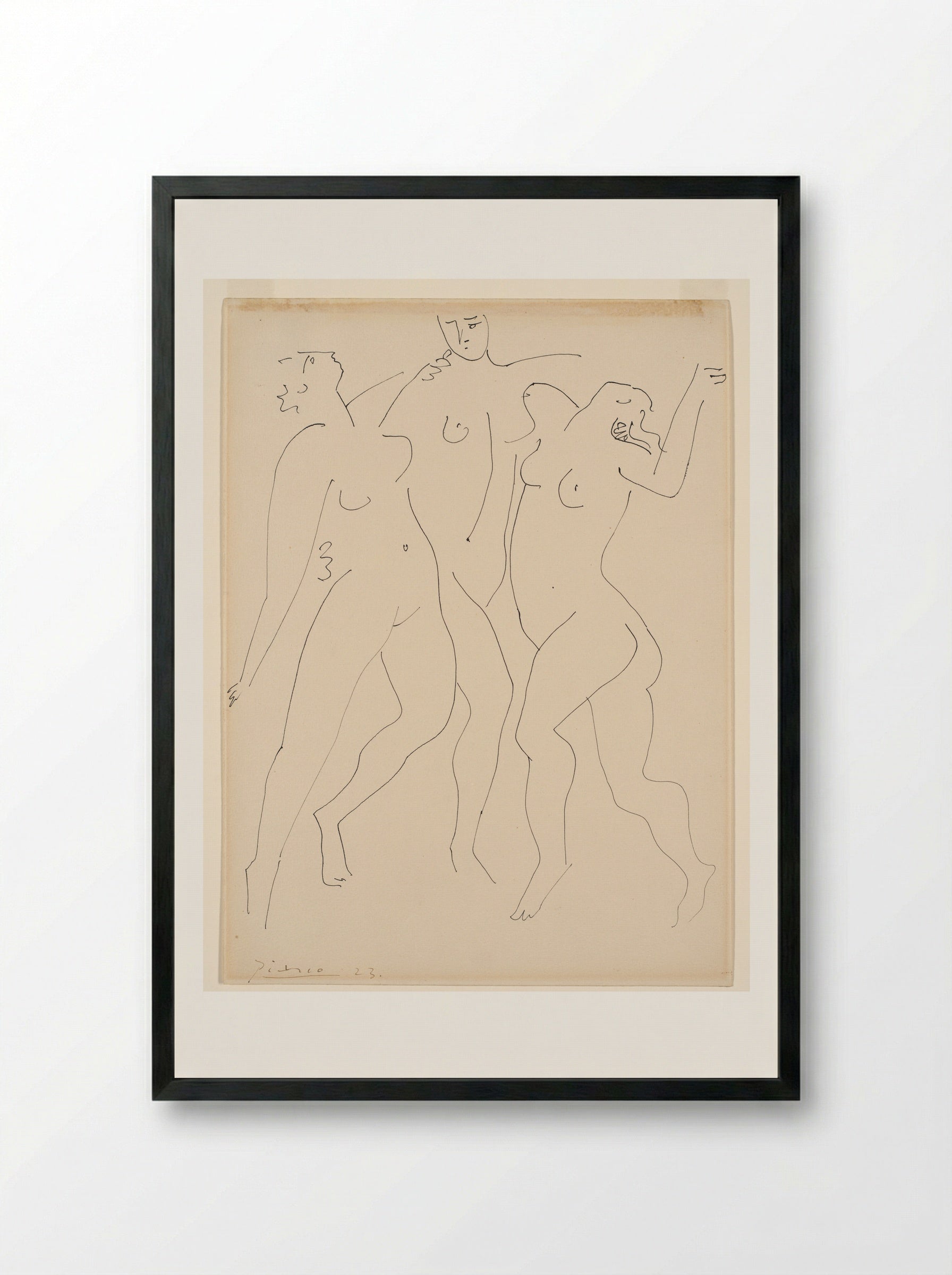 Three Graces - Pablo Picasso - Framed Print Black
