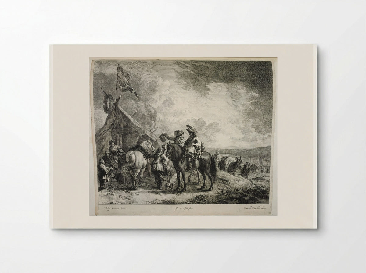 Three Horsemen at the Sutler's Tent - Johannes de Visscher - Poster