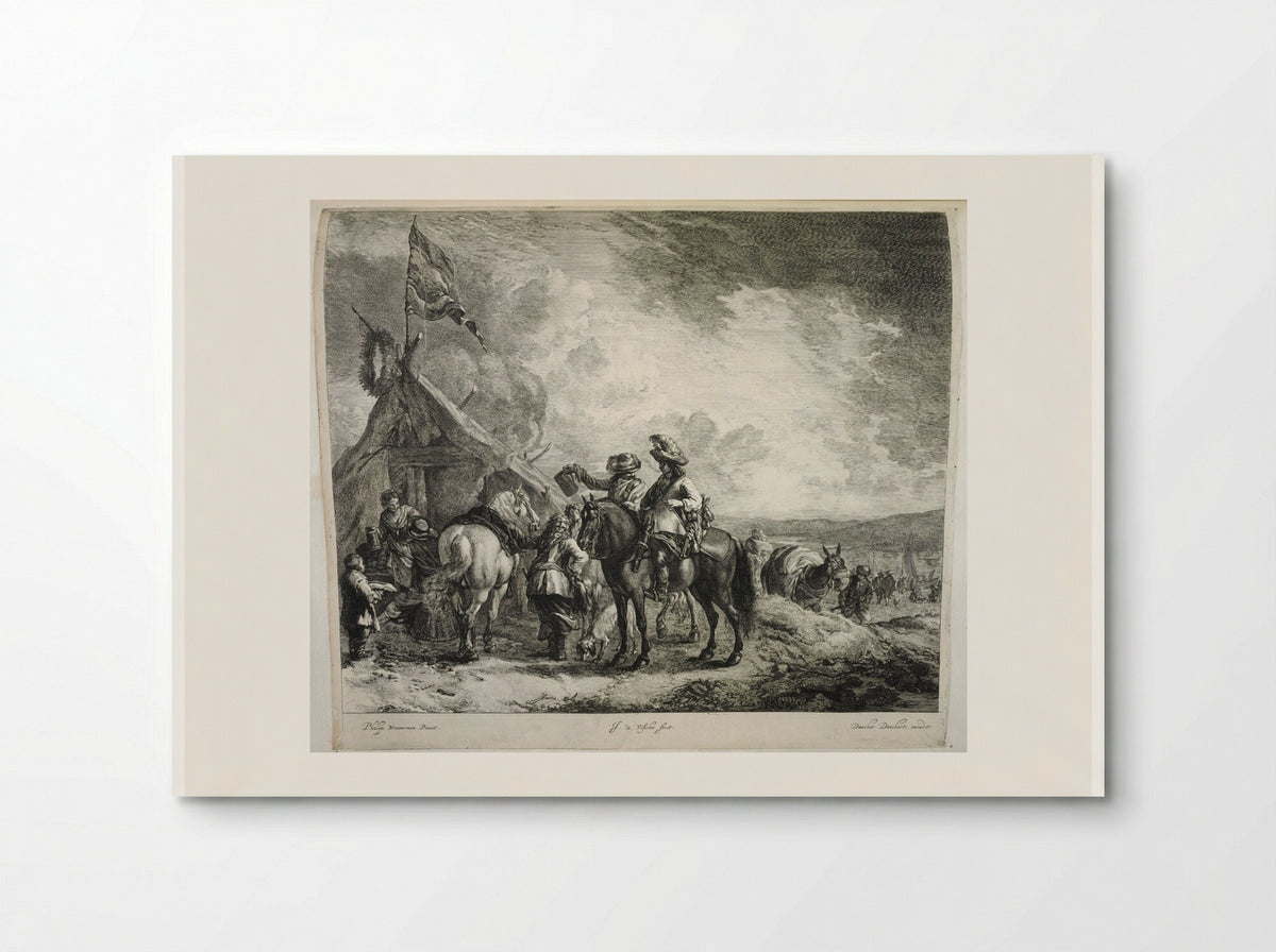 Three Horsemen at the Sutler's Tent - Johannes de Visscher - Poster