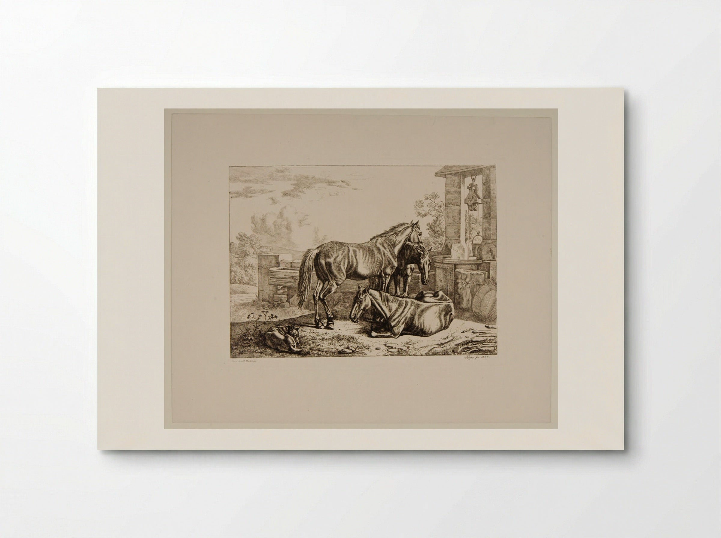 Three Horses - Johann Adam Klein - Poster