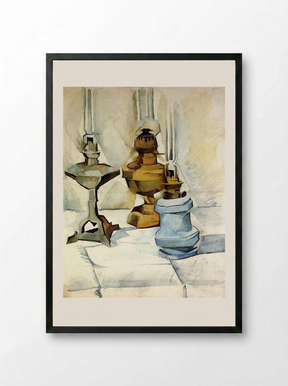 Three Lamps - Juan Gris - Framed Print Black