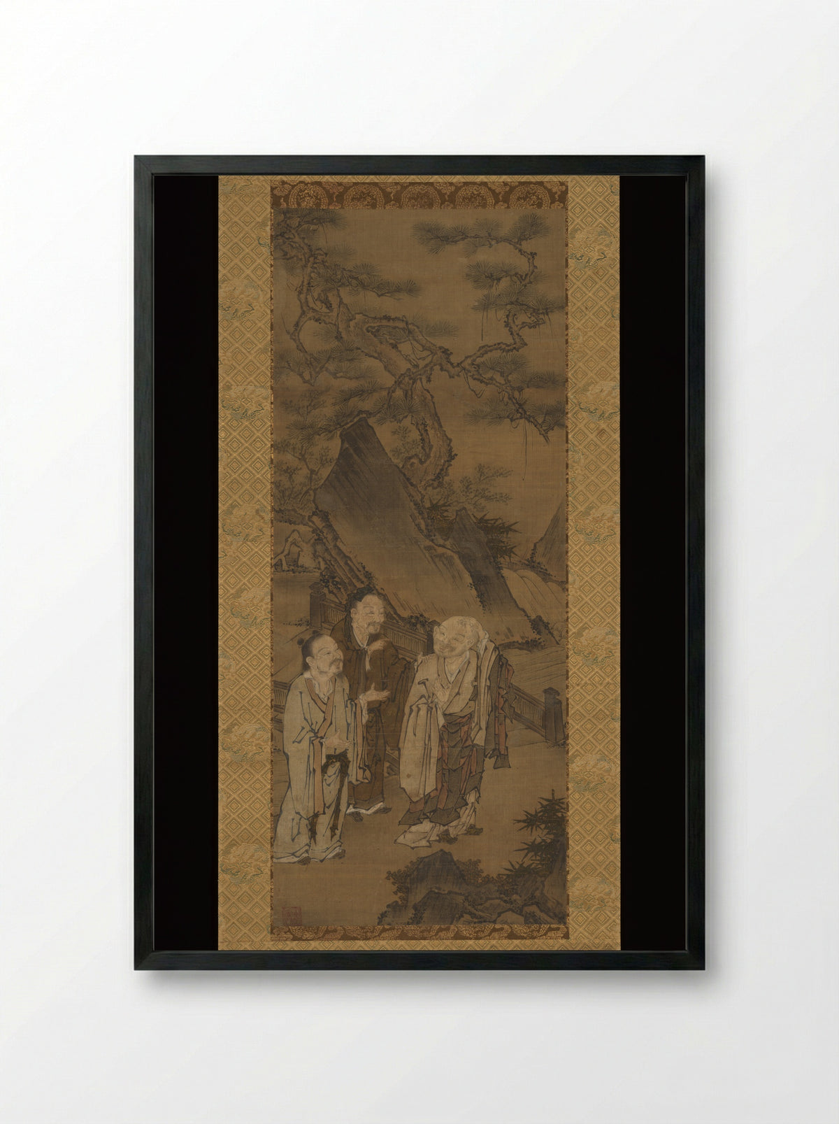 Three Laughers of Tiger Ravine - Sekishō Shōan - Framed Print Black