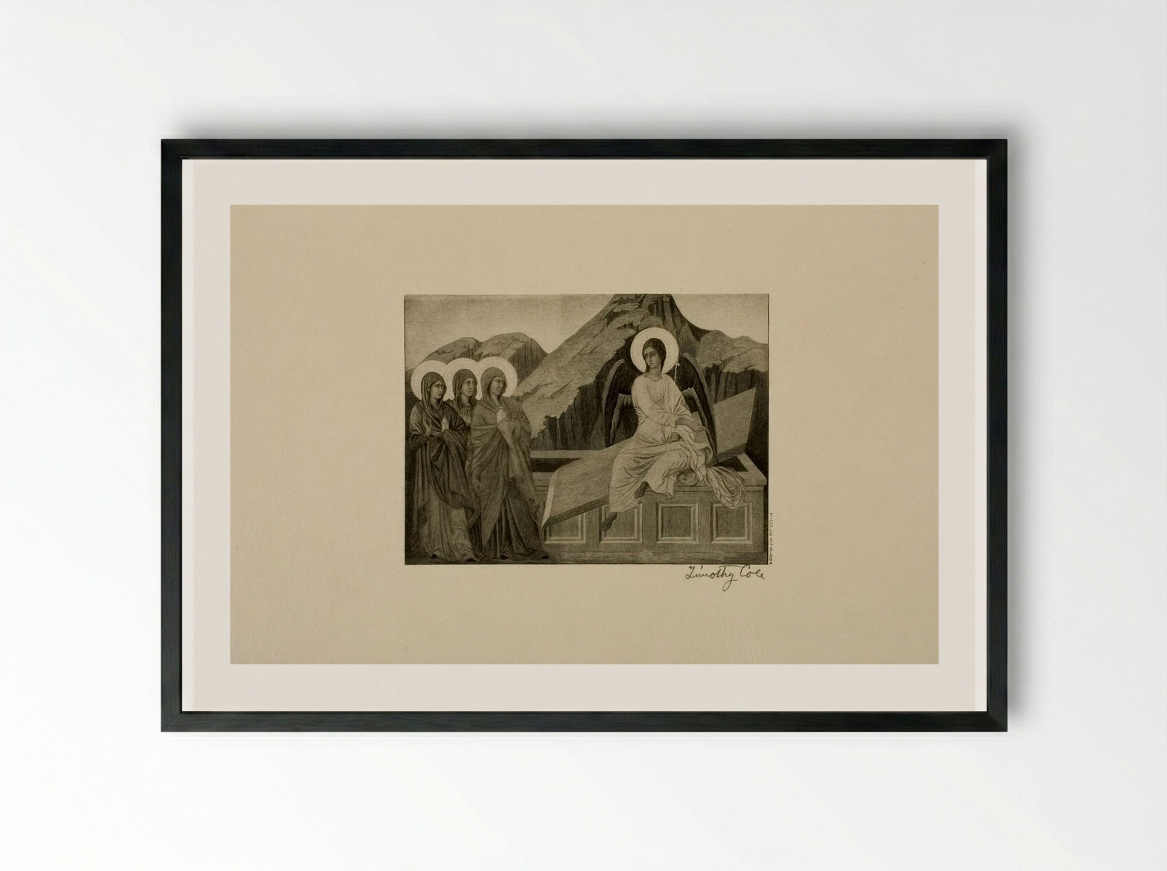 Three Marys at the Tomb - Timothy Cole - Framed Print Black