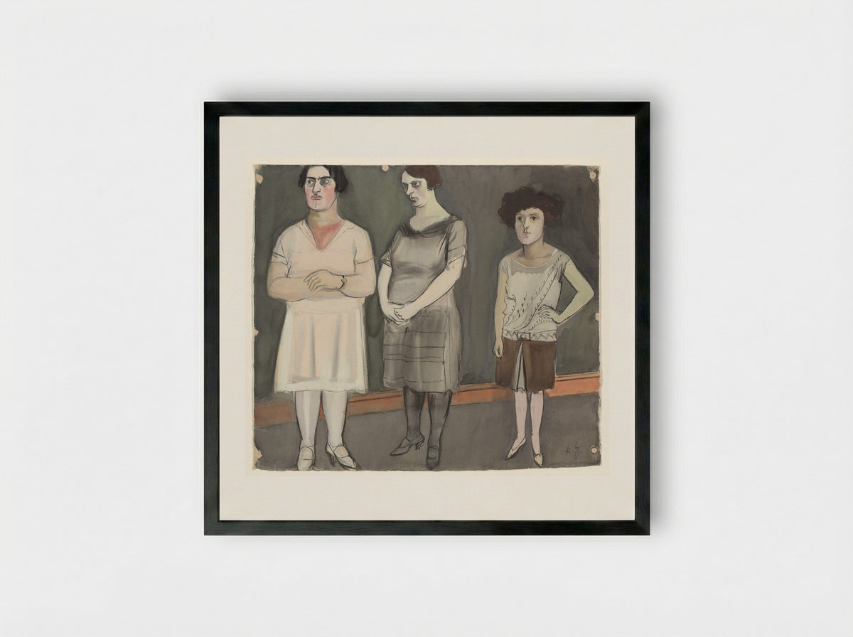 Three Models - Karl Hubbuch - Framed Print Black
