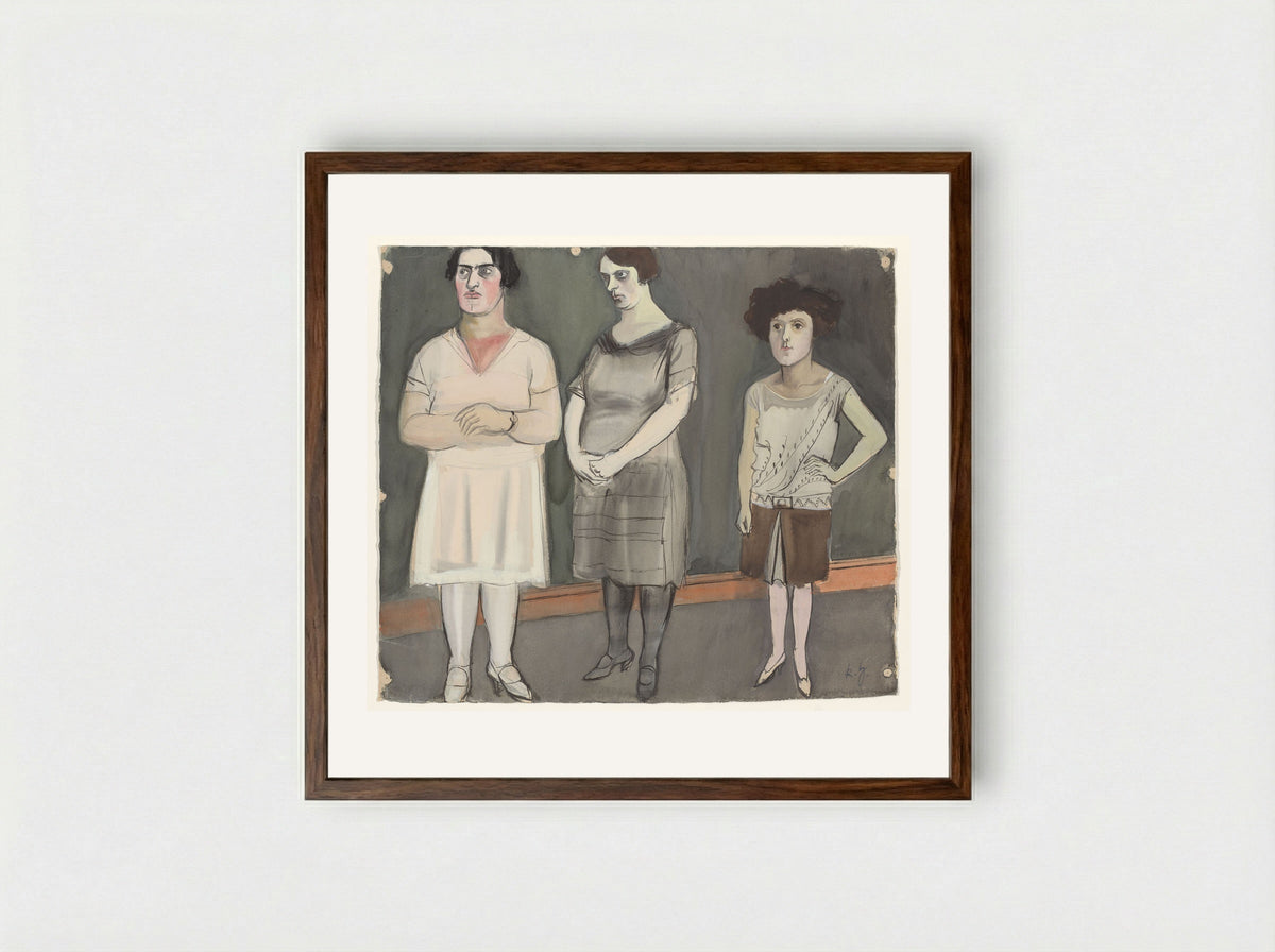 Three Models - Karl Hubbuch - Framed Print Dark Wood