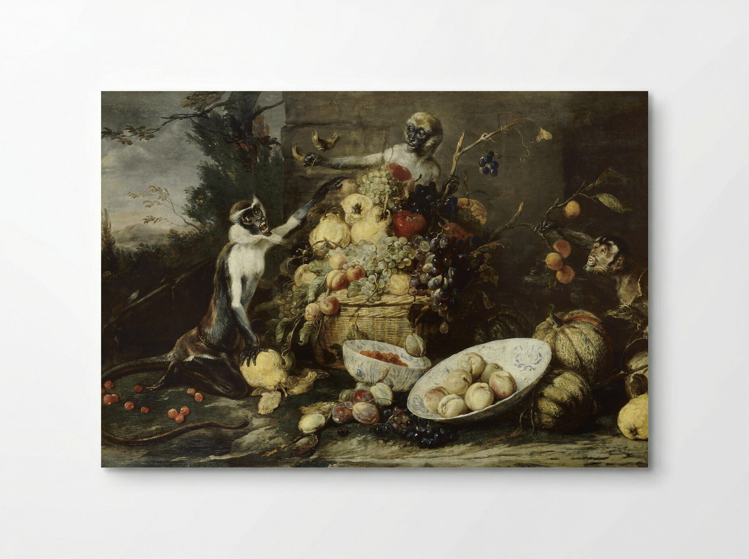 Three Monkeys Stealing Fruit - Frans Snyders - Poster