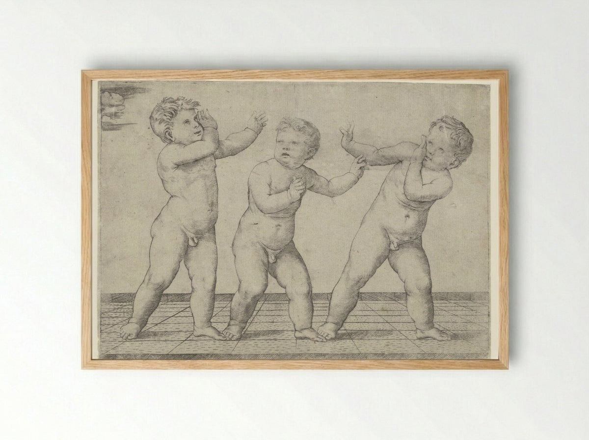 Three Naked Boys - Giacomo Francia - Framed Print Wood