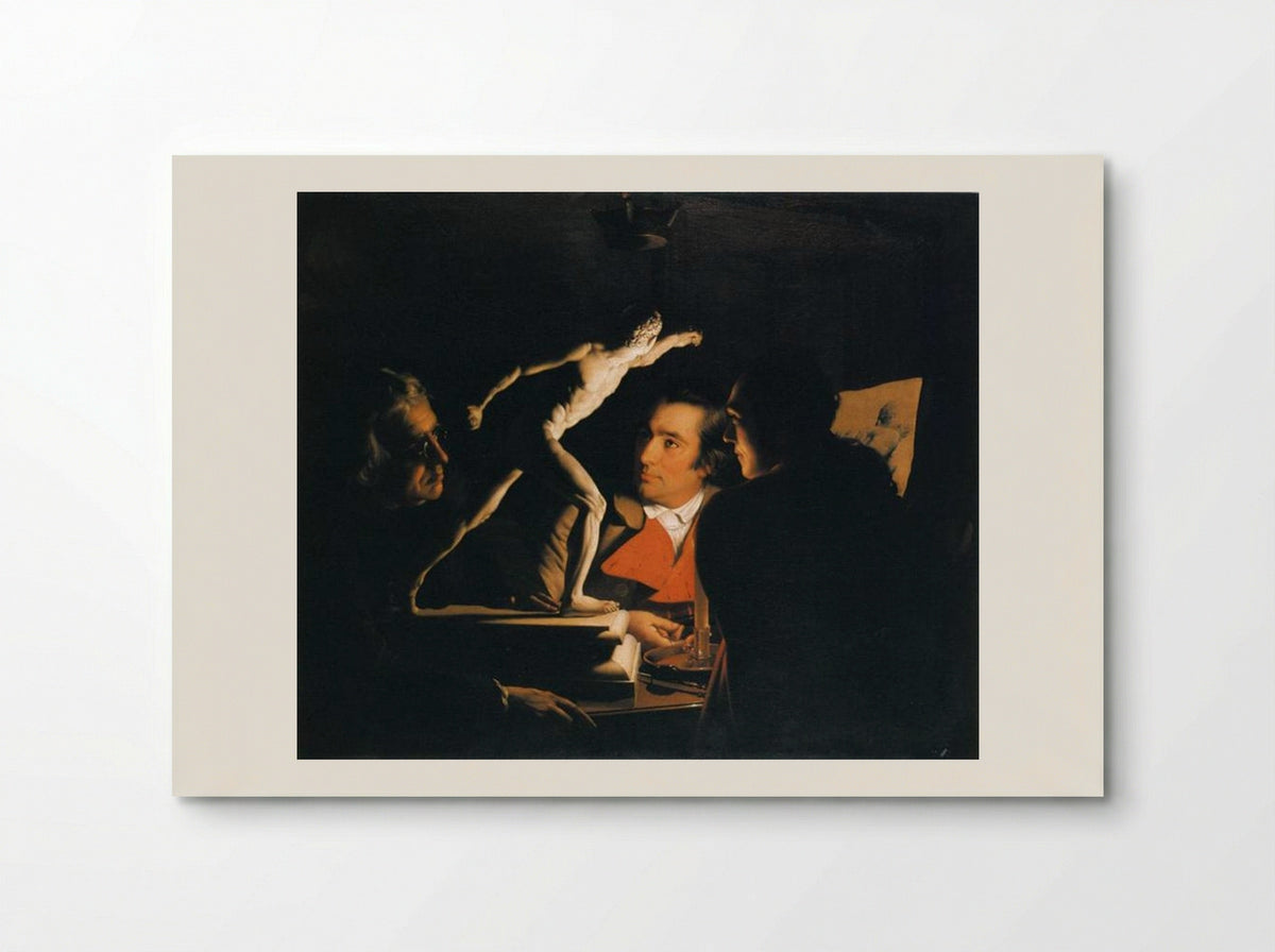 Three Persons Viewing the Gladiator by Candlelight - Joseph Wright of Derby - Poster