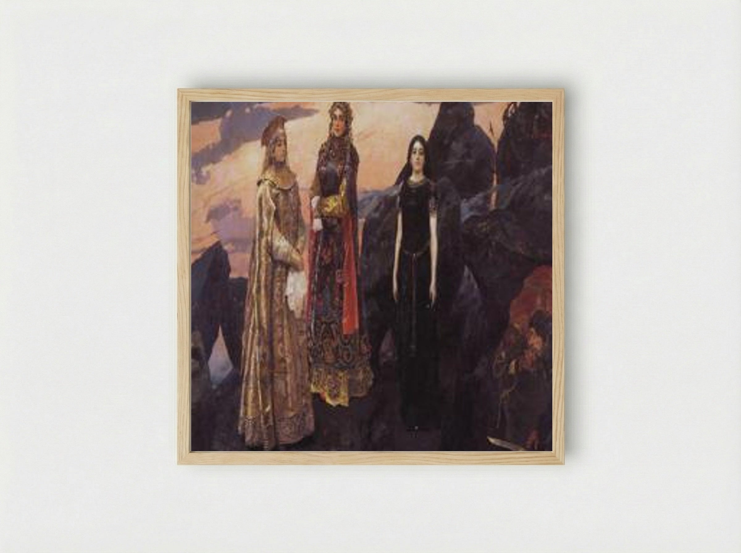 Three Princesses of the Underworld - Viktor Vasnetsov - Framed Print Wood