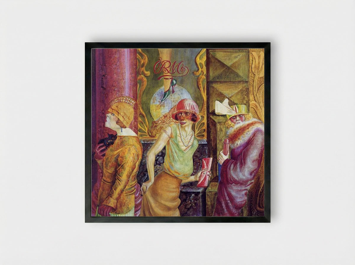 Three Prostitutes on the Street - Otto Dix - Framed Print Black