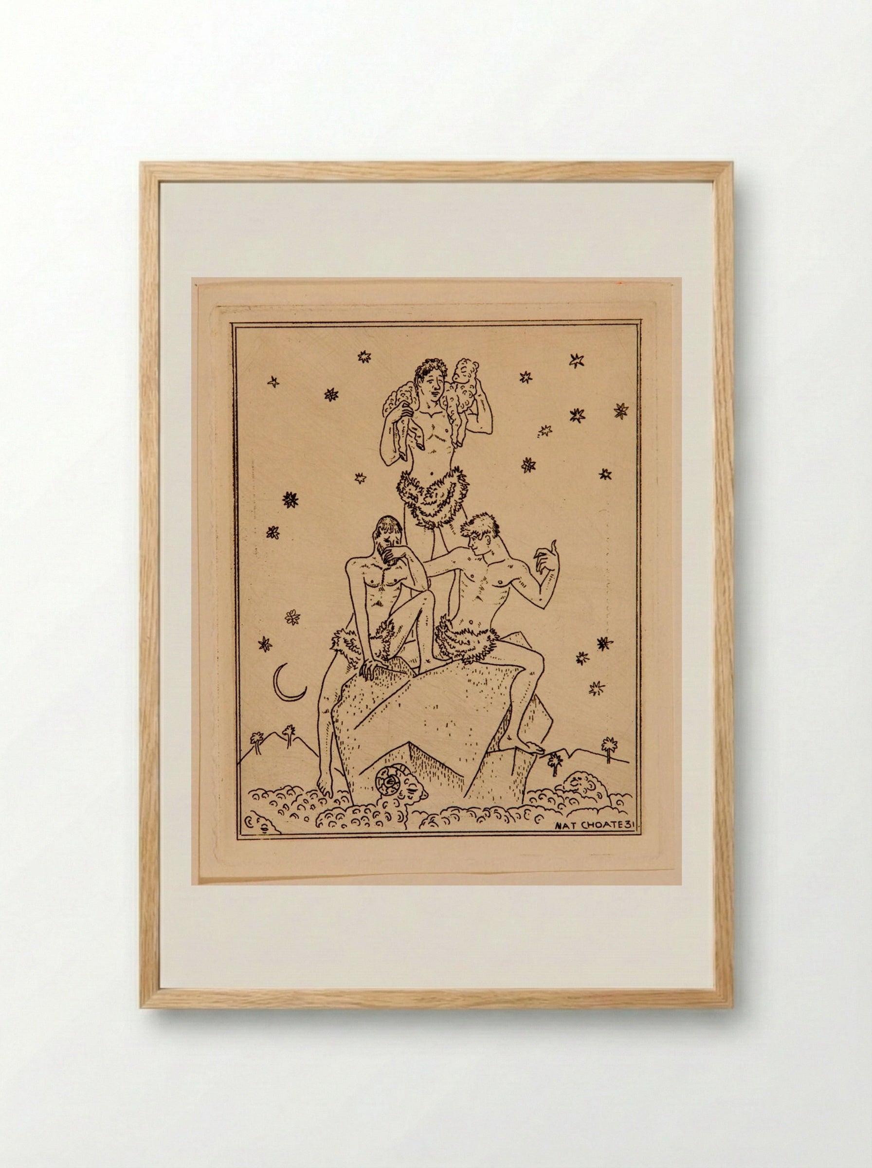 Three Wise Men (Christmas Card) - Nathaniel Choate - Framed Print Wood