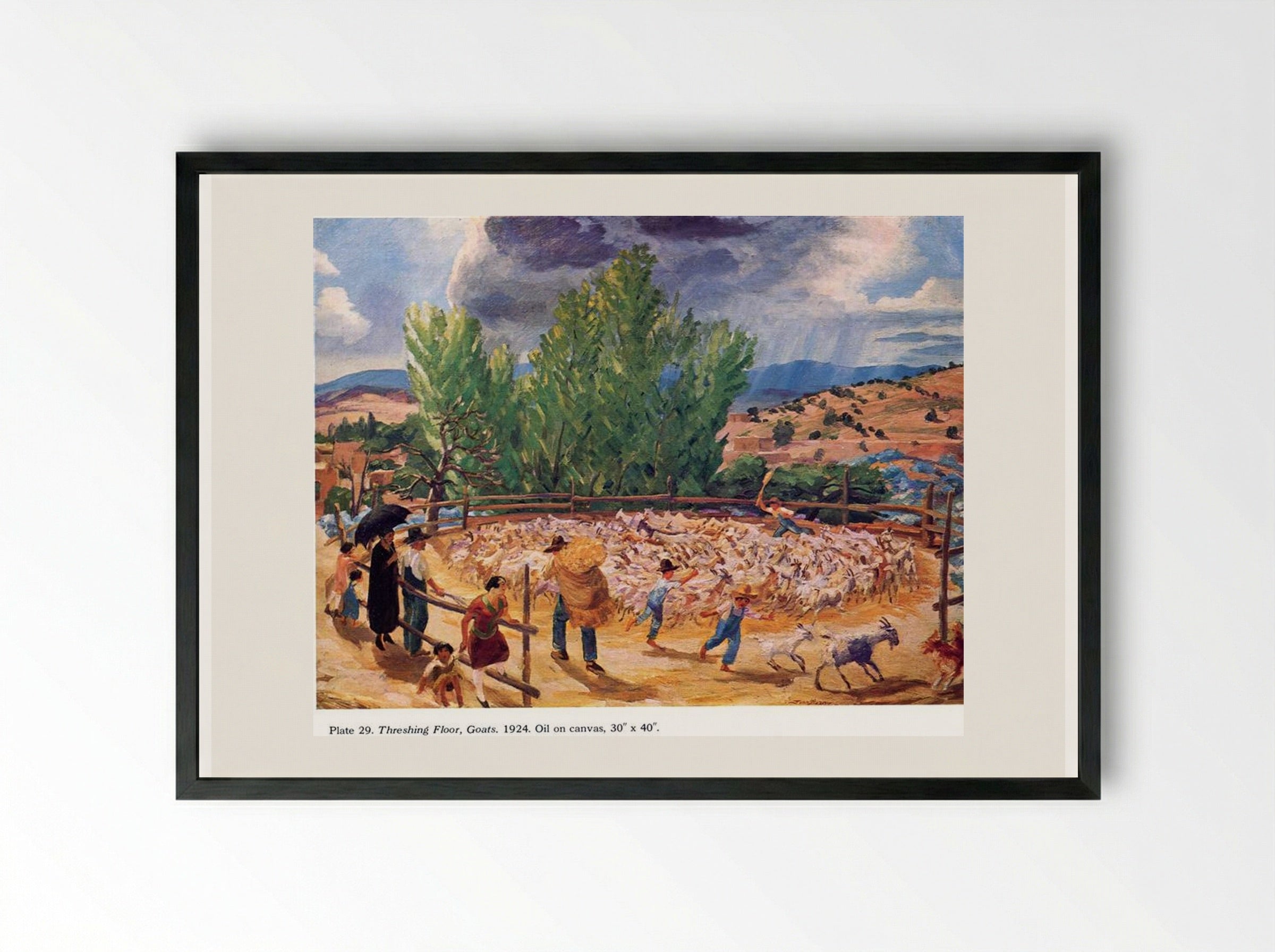 Threshing Floor, Santa Fe - John French Sloan - Framed Print Black