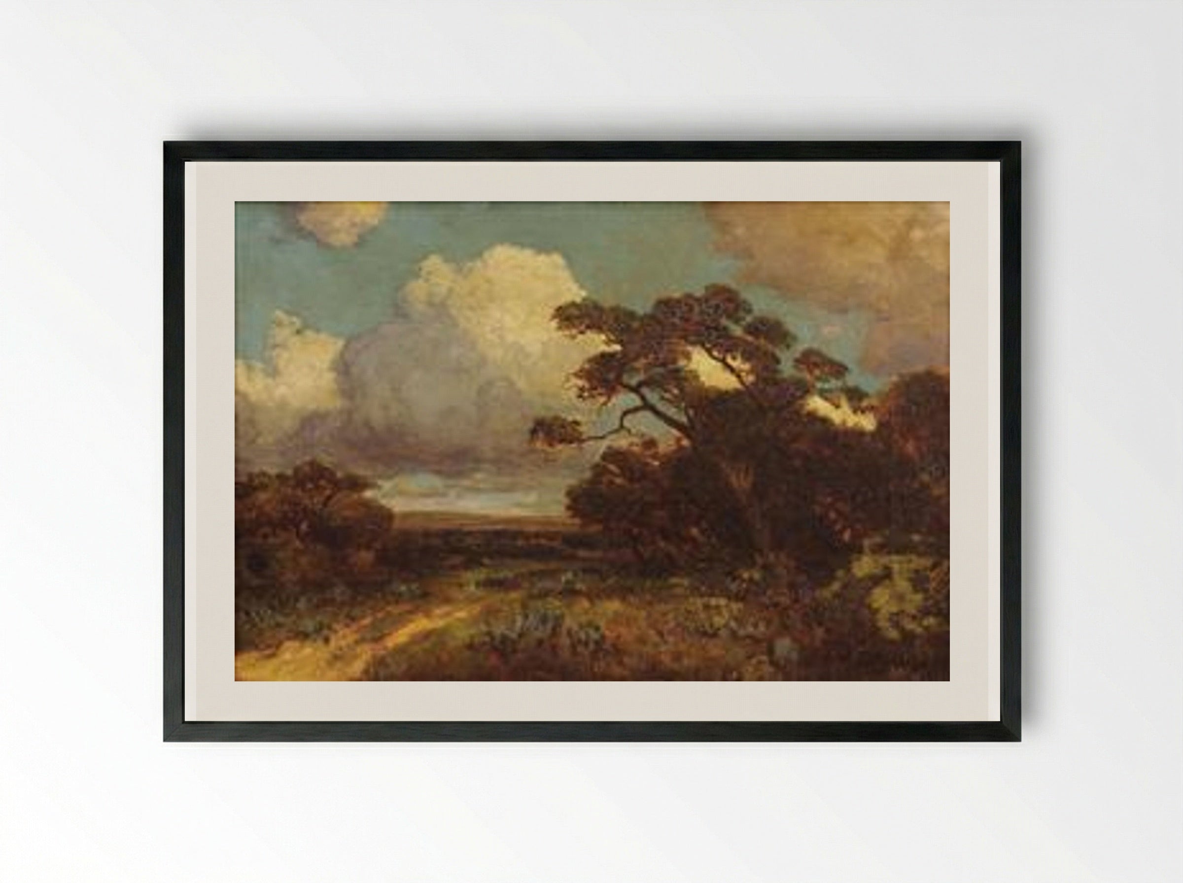 Through the Hills in SW Texas - Robert Julian Onderdonk - Framed Print Black