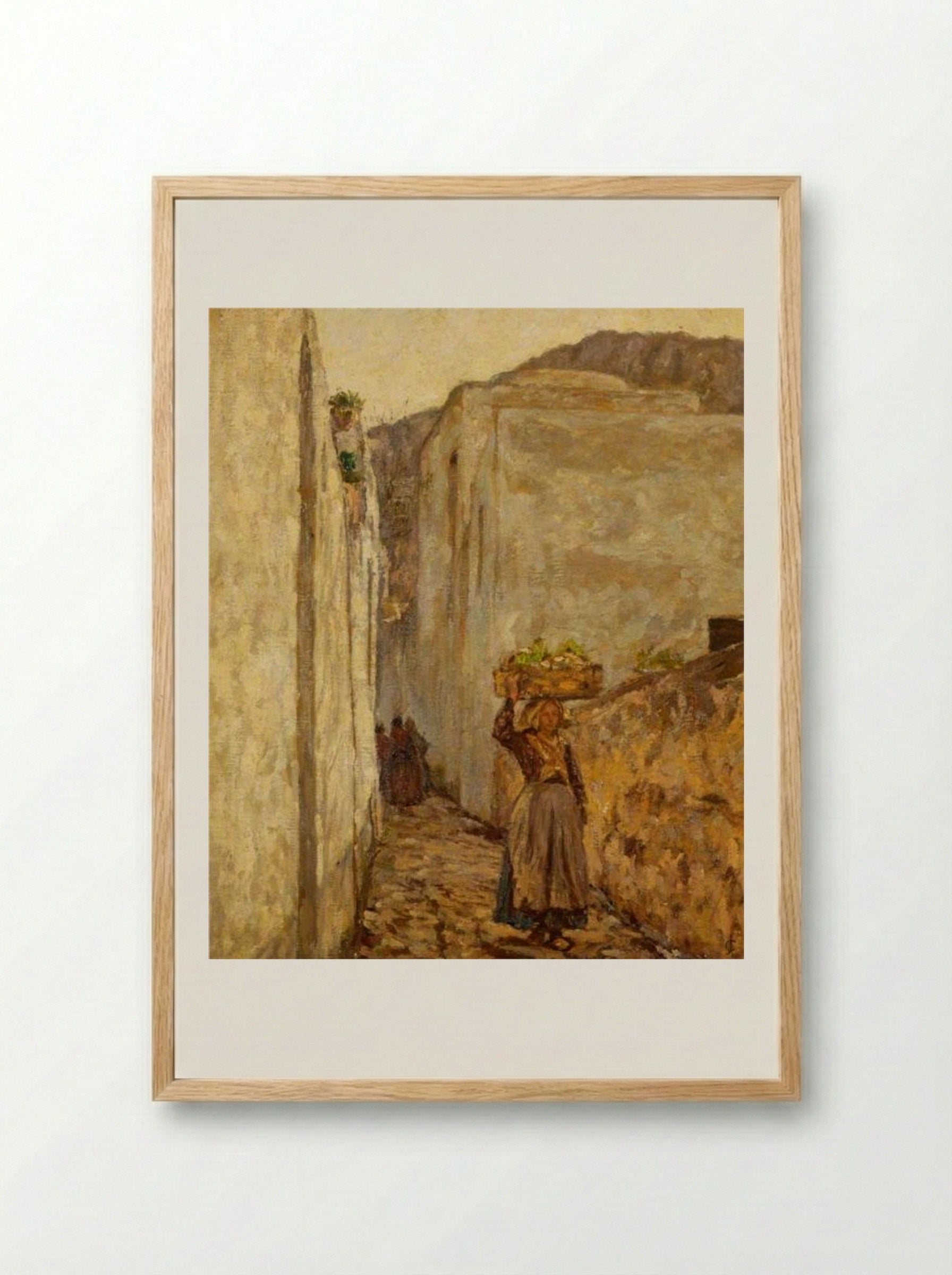 Through the Village - James Charles - Framed Print Wood