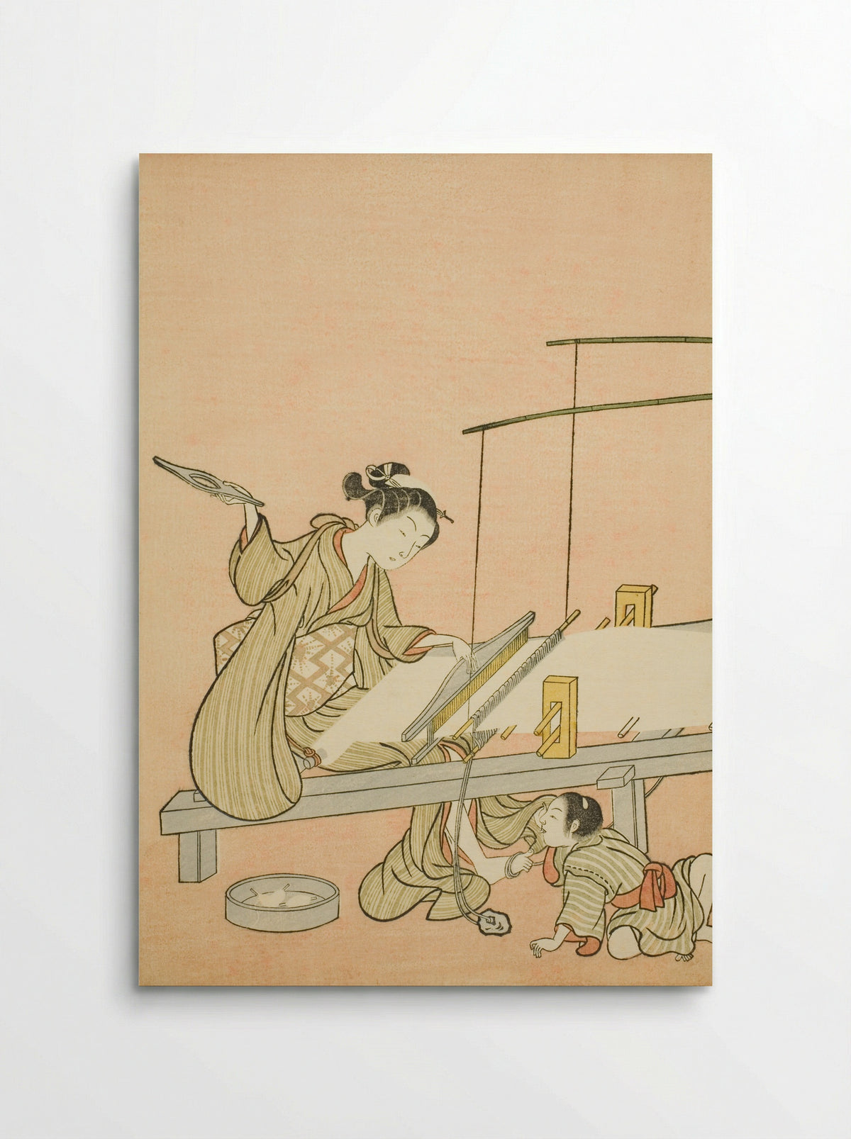 Throwing the Shuttle - Suzuki Harunobu - Poster
