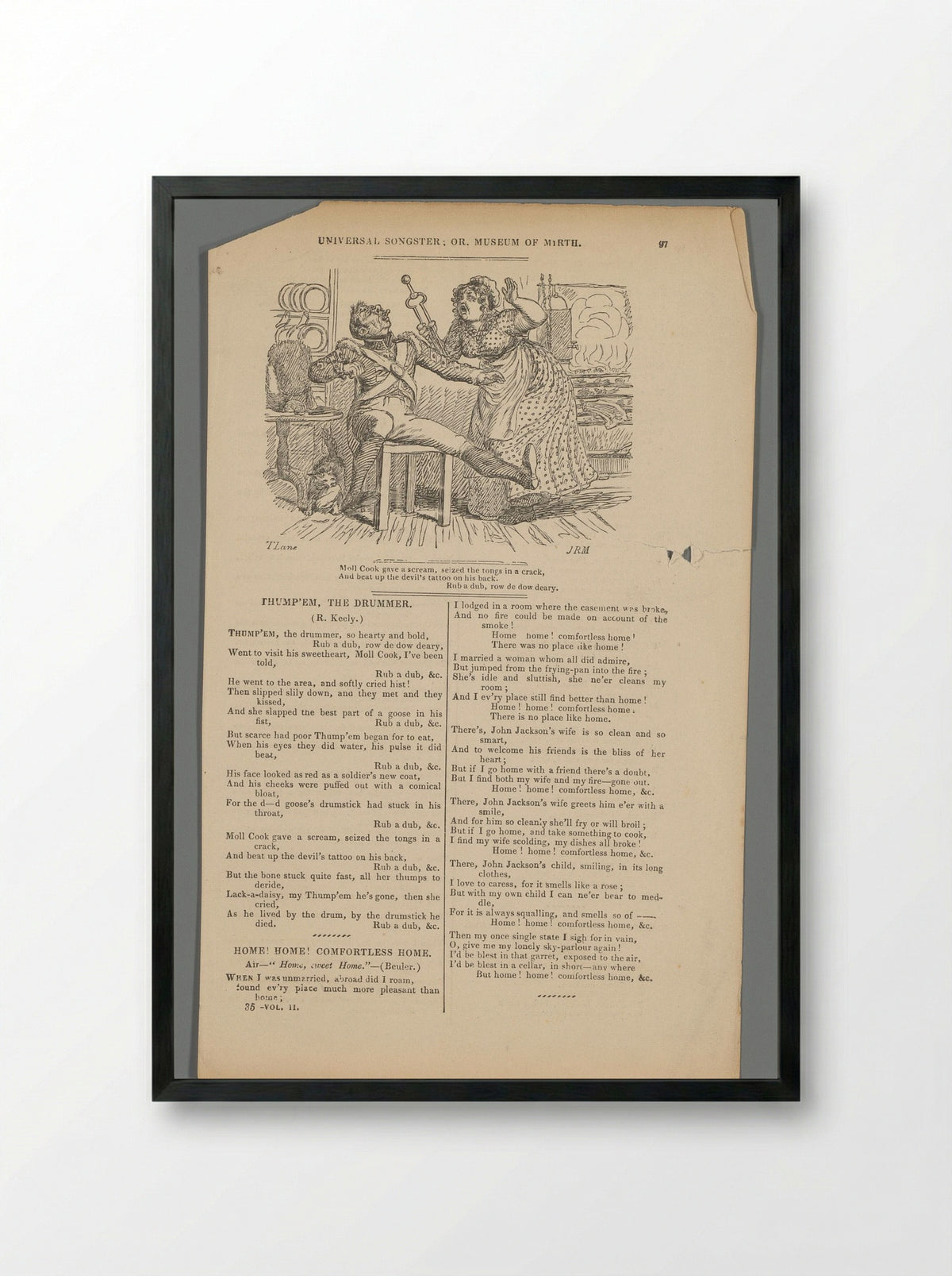 Thump'em, the Drummer - Theodore Lane - Framed Print Black