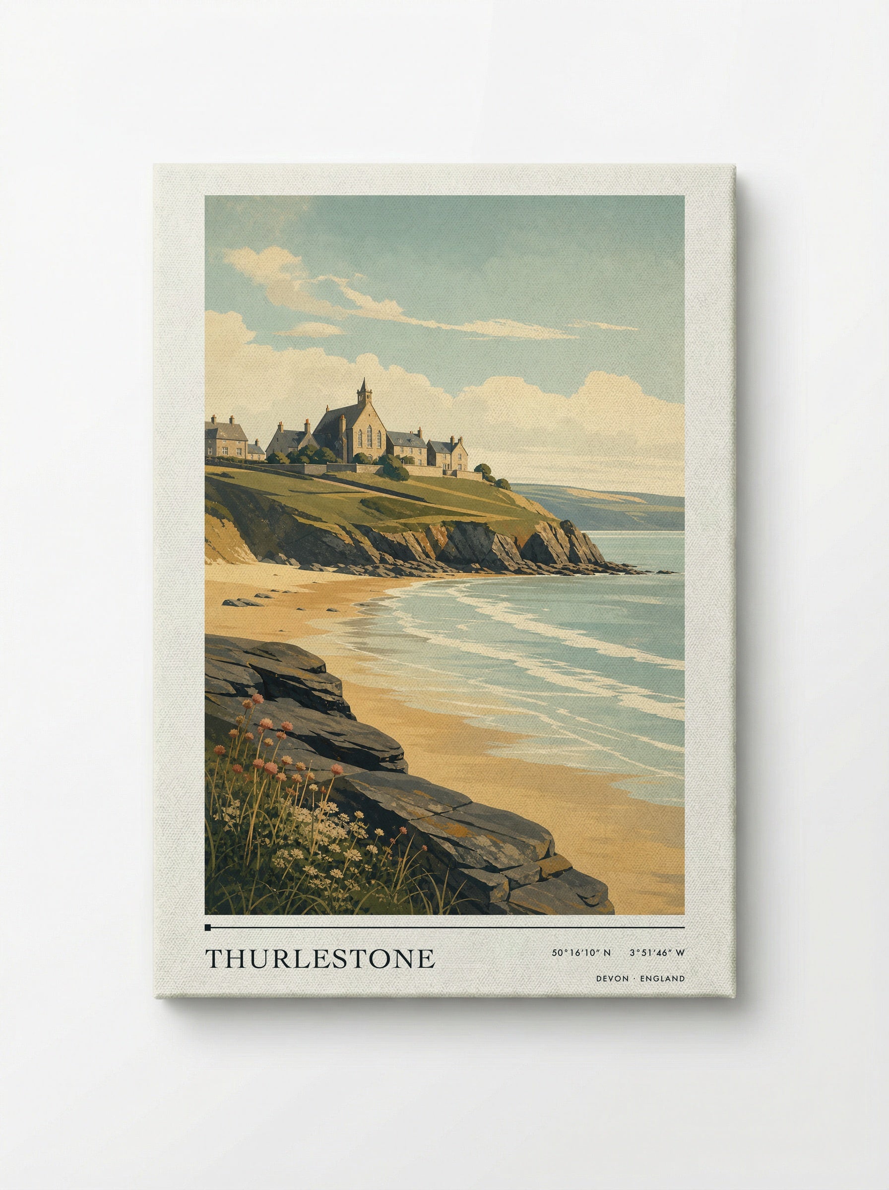 Thurlestone Devon England Travel Poster - Canvas
