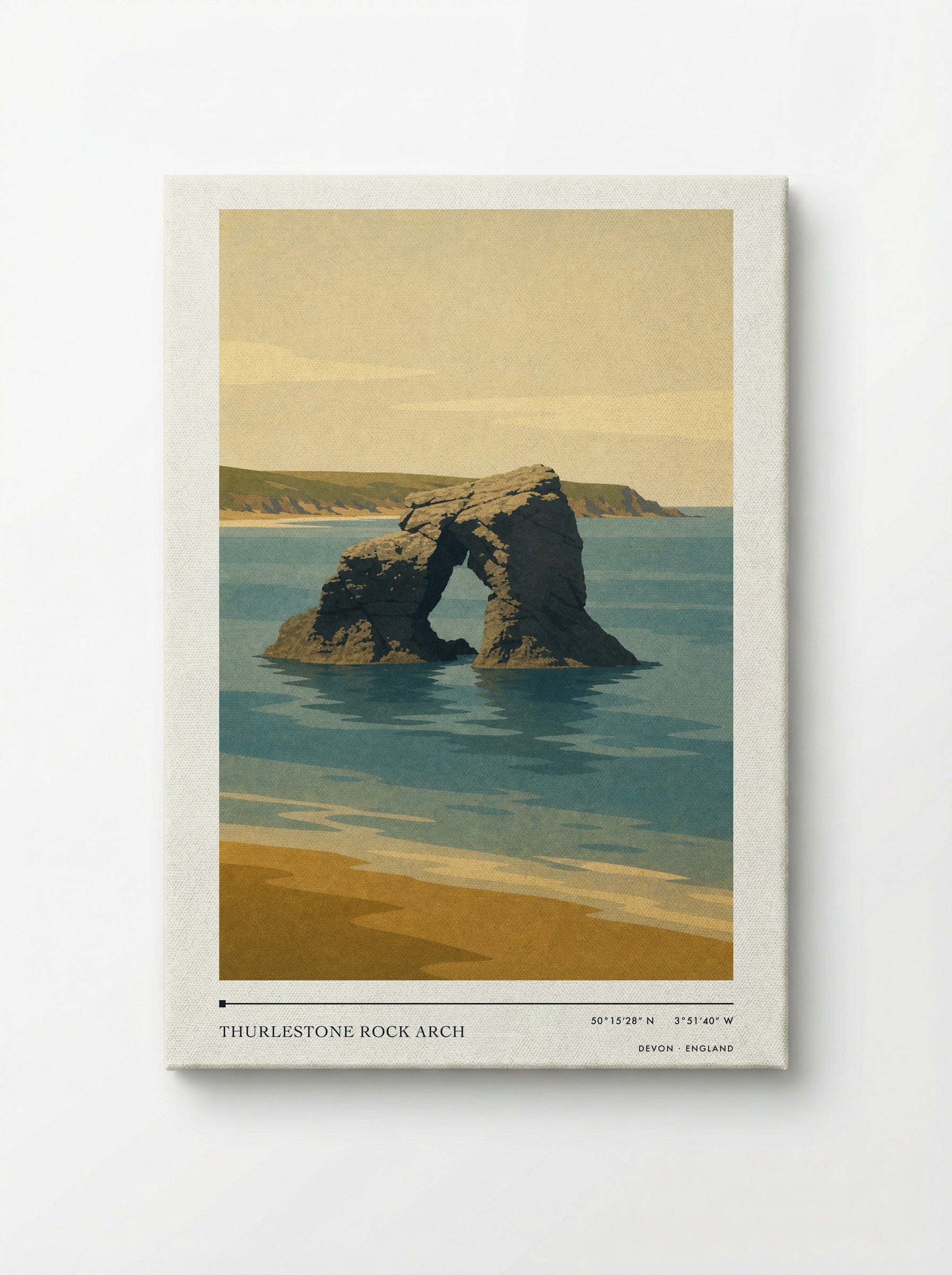 Thurlestone Rock Arch Devon England Travel Poster - Canvas