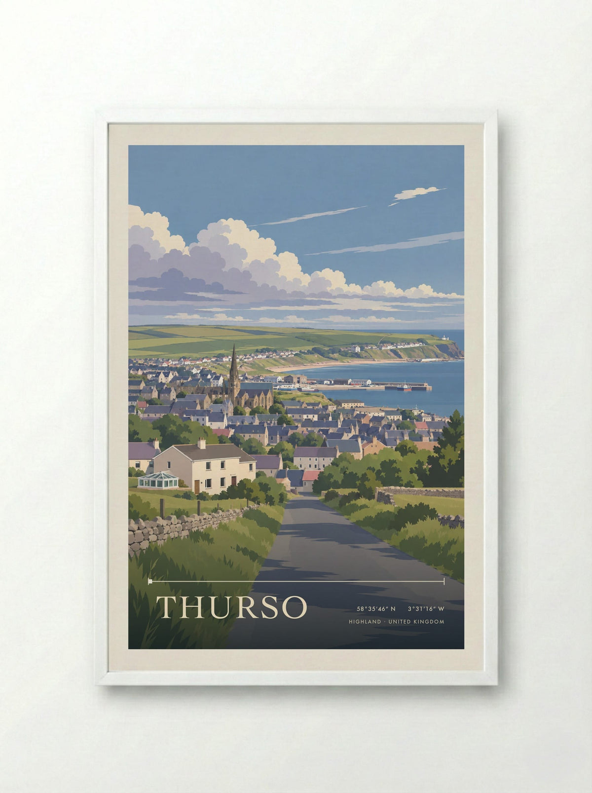 Thurso, Highland | Travel Poster - Framed Print White
